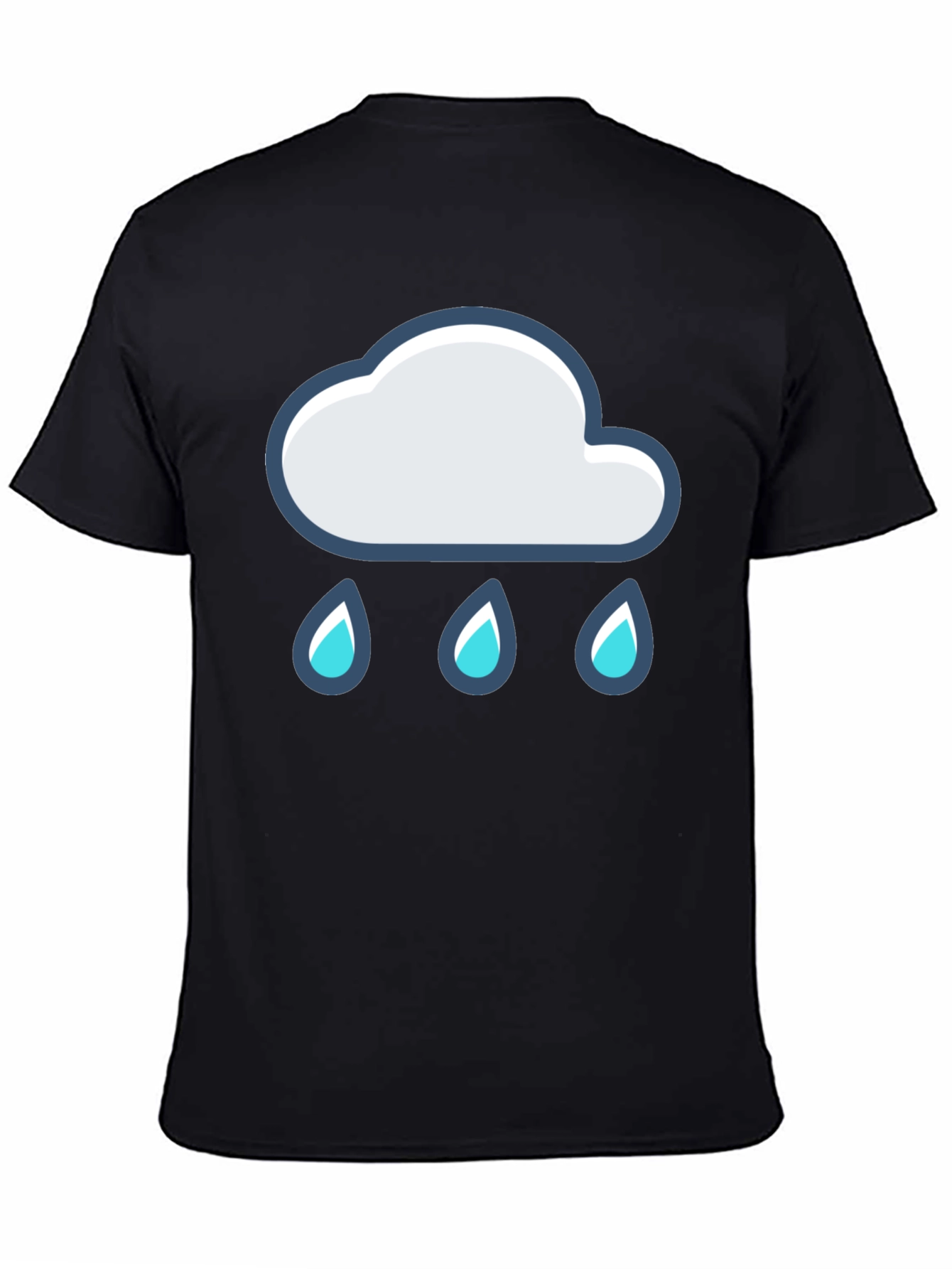 Black Cloud Rain T-Shirt - Black Cotton Tee view 4