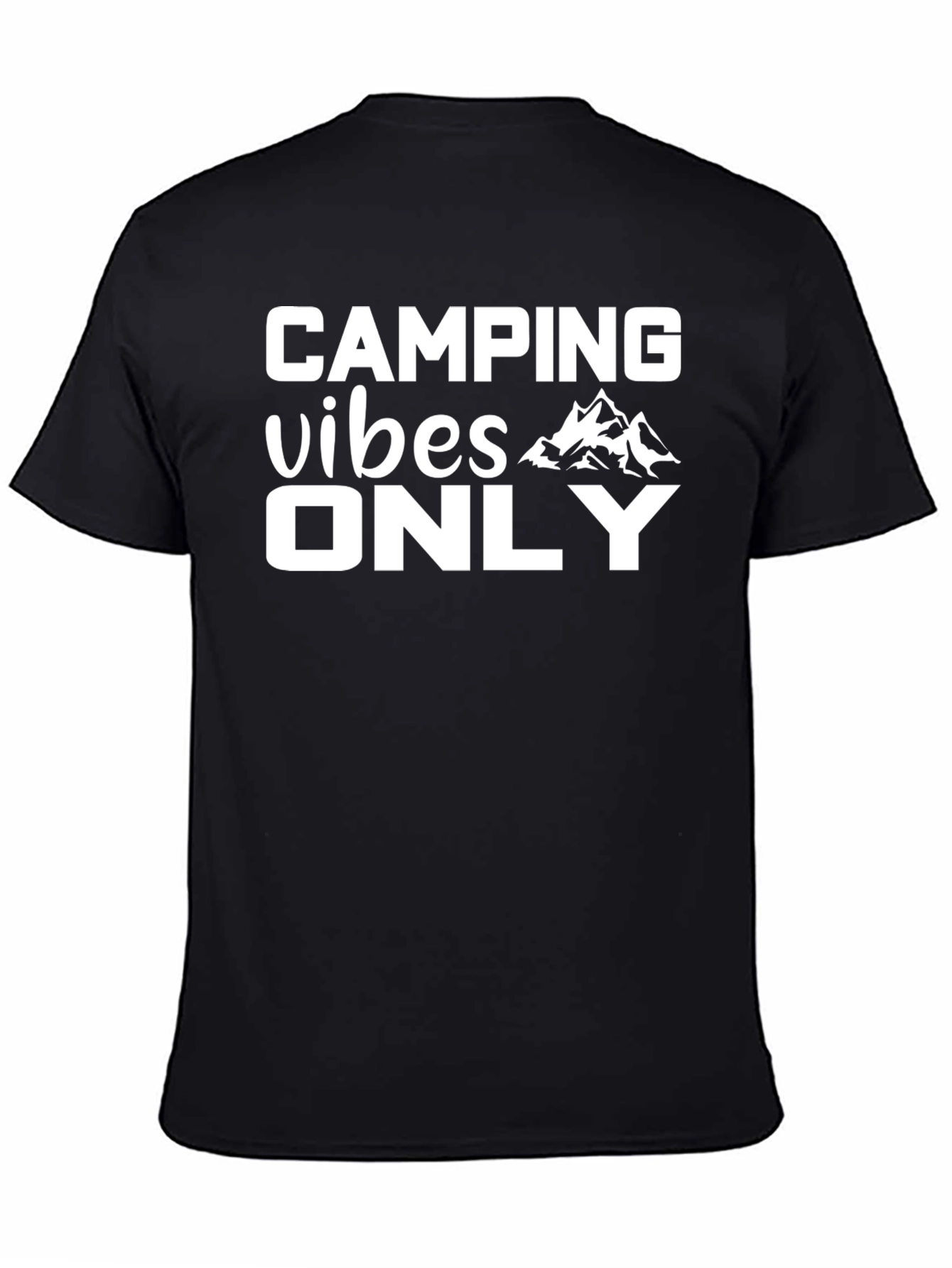 Black Camping Vibes Only Graphic T-Shirt view 4