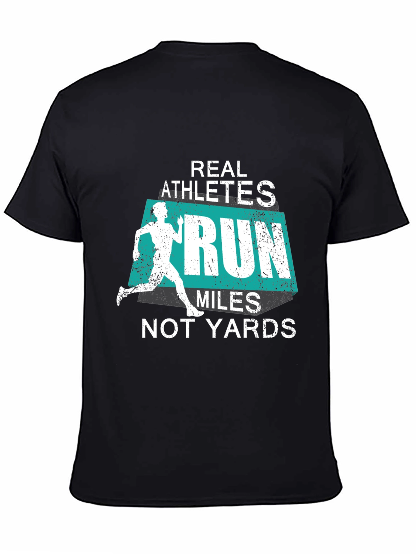 Black Real Athletes Run Miles T-Shirt view 4