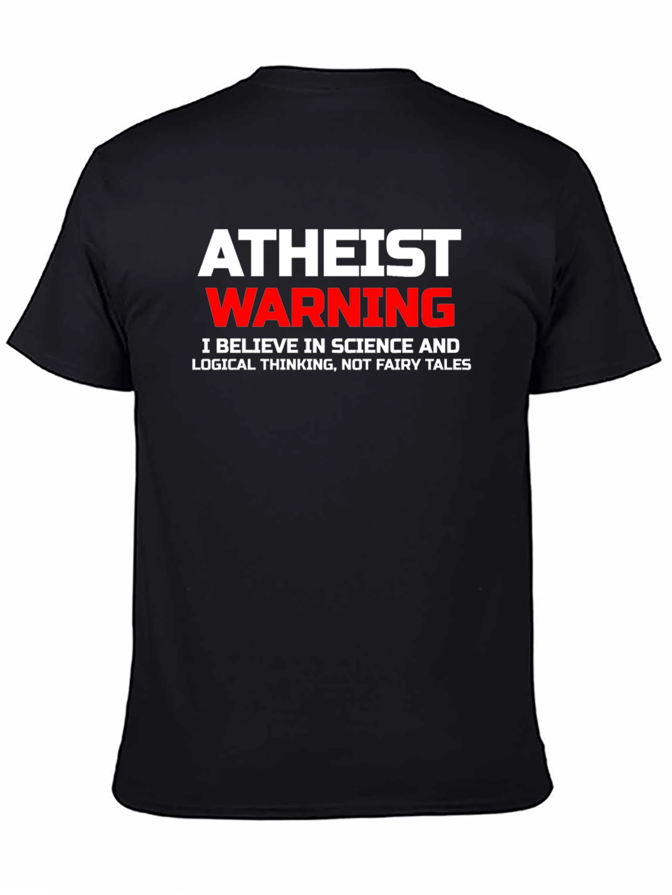 Black Atheist Science T-Shirt - Believe in Logic view 4