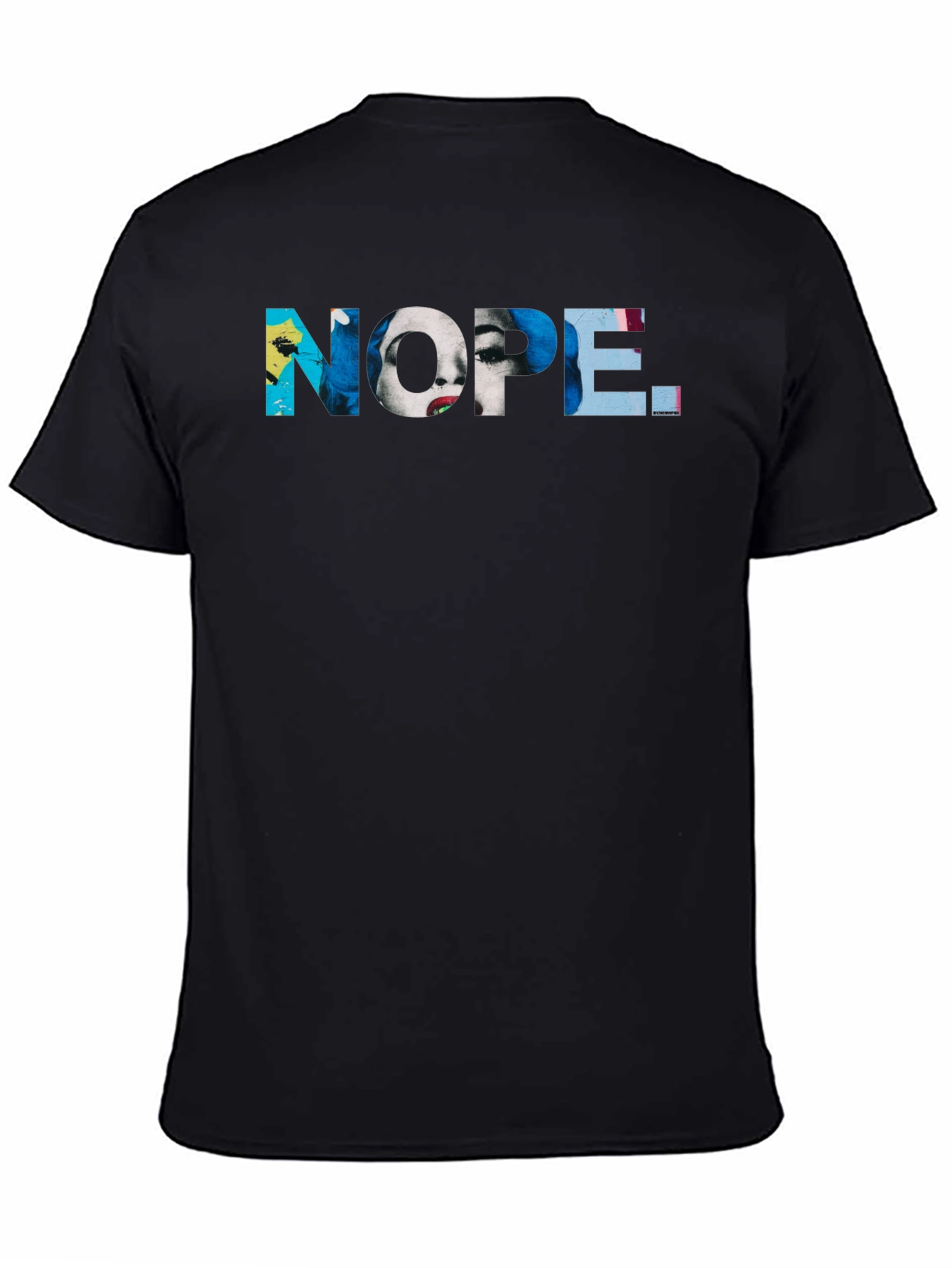 Black Nope T-Shirt - Graphic Print Novelty Tee view 4