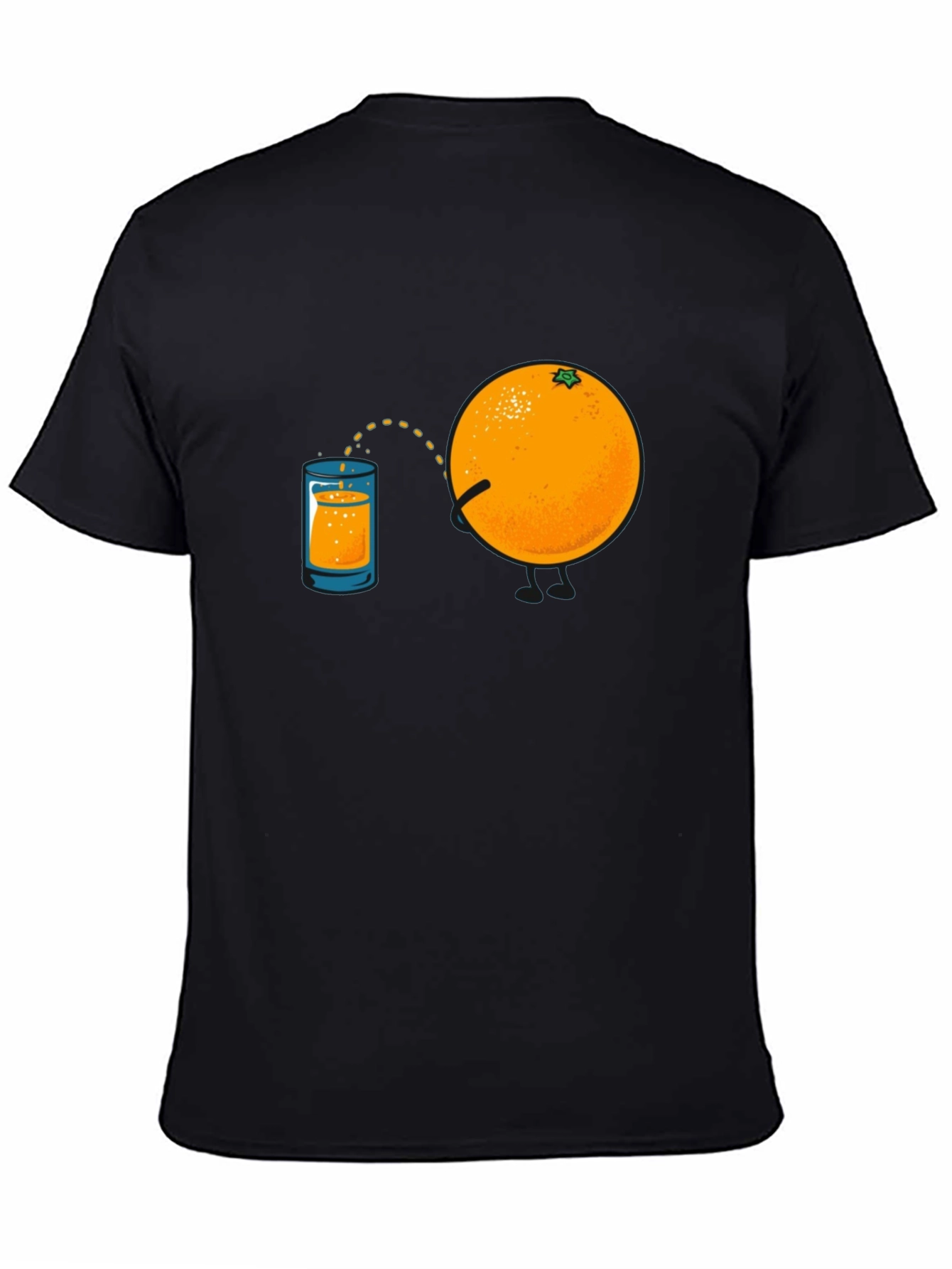 Black Funny Orange Juice Graphic Tee view 4