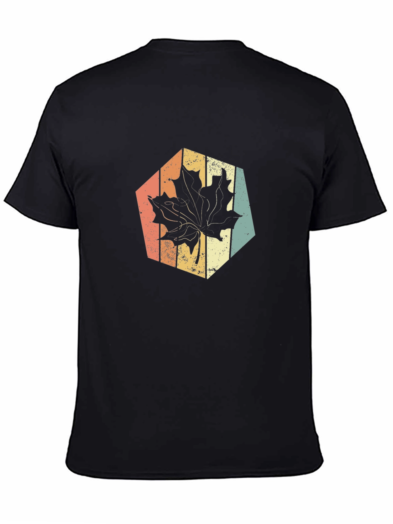 Black Retro Maple Leaf Graphic Tee view 4