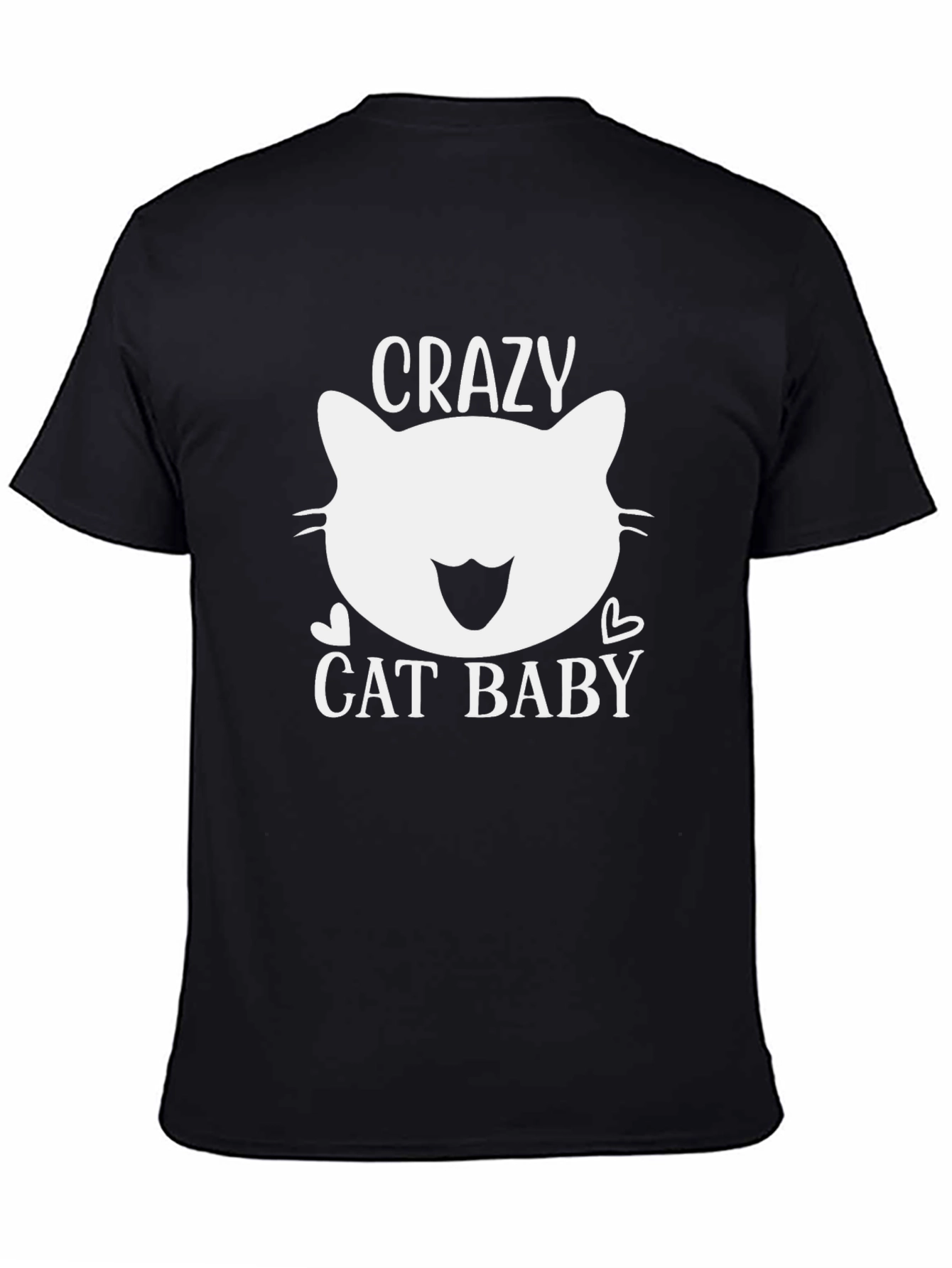 Black Crazy Cat Baby Graphic Tee - Unisex view 4