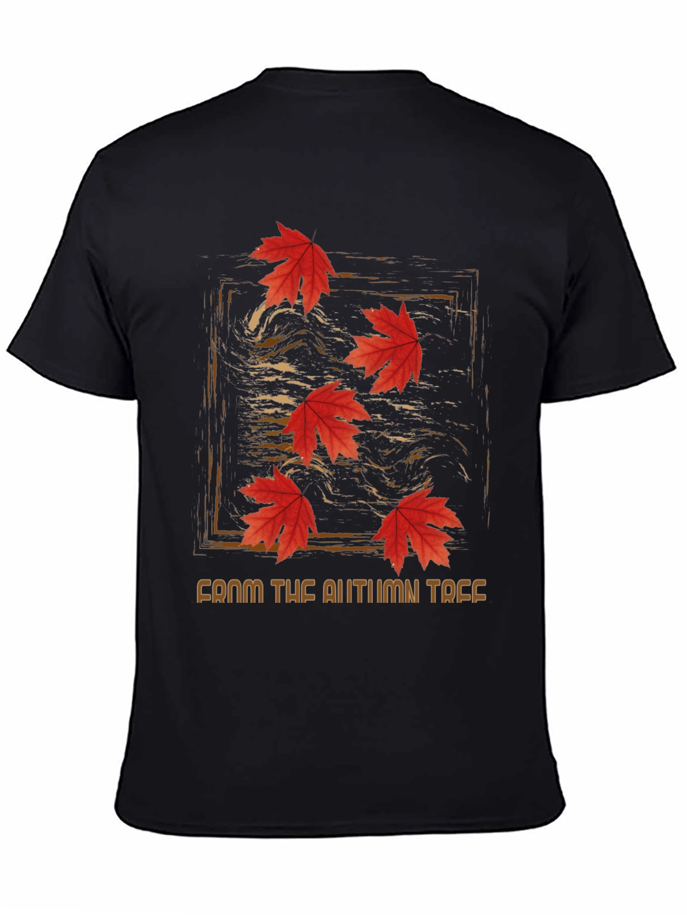 Black Autumn Leaves Graphic Tee - From The Autumn Tree view 4