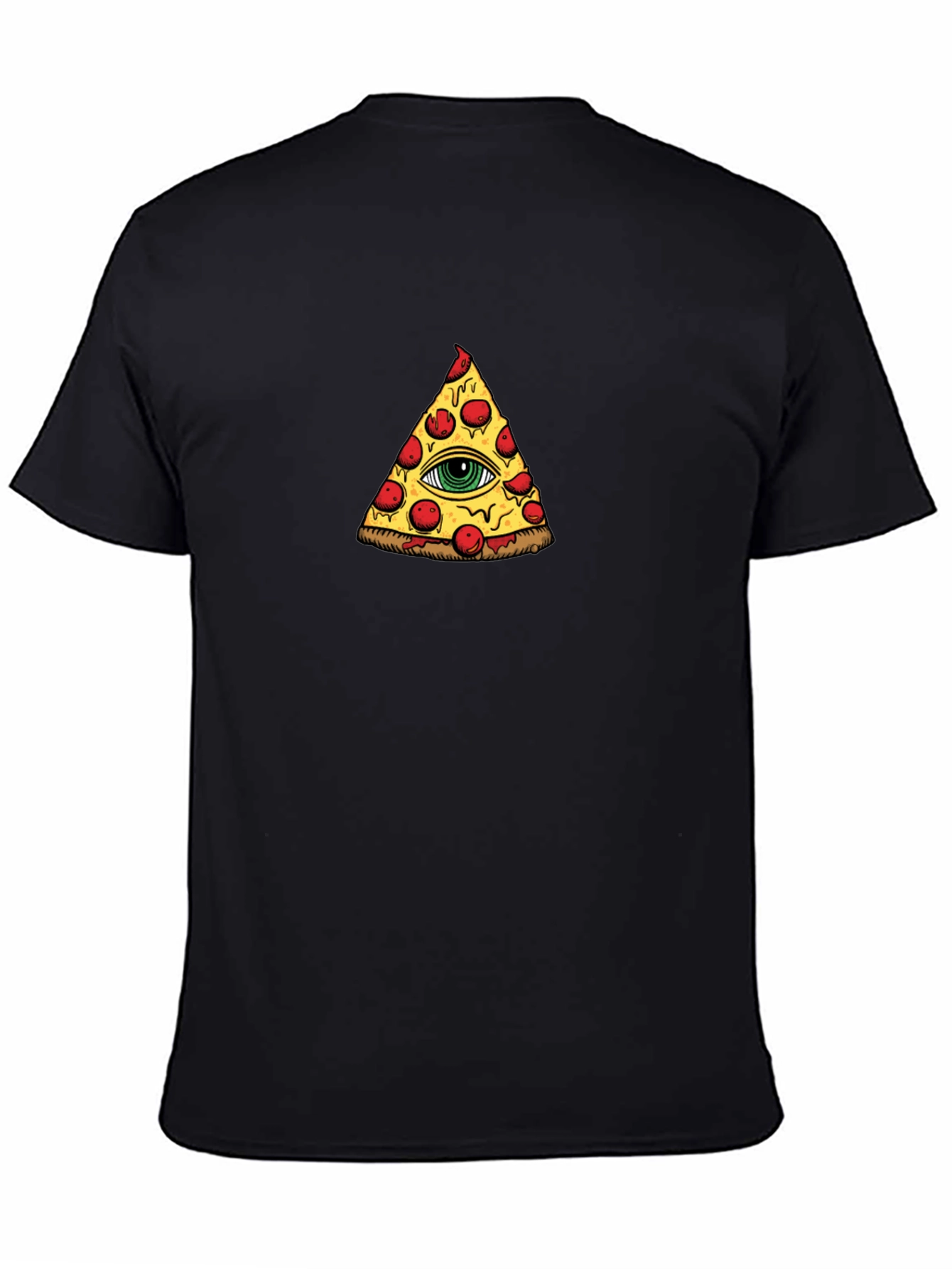 Black Pizza Illuminati T-Shirt - Eye See You! view 4
