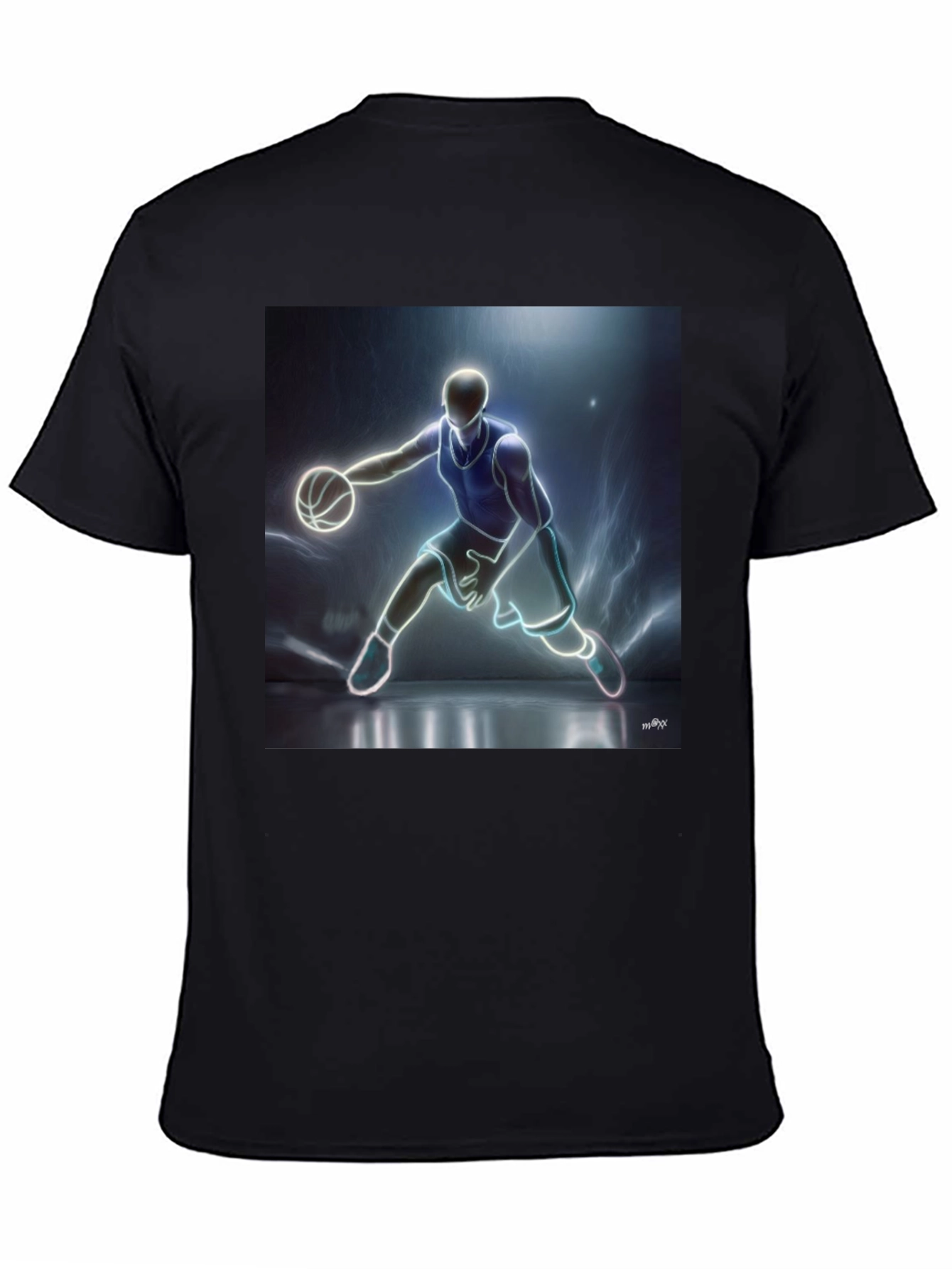 Black Basketball Player Graphic Tee - Black Cotton Blend view 4