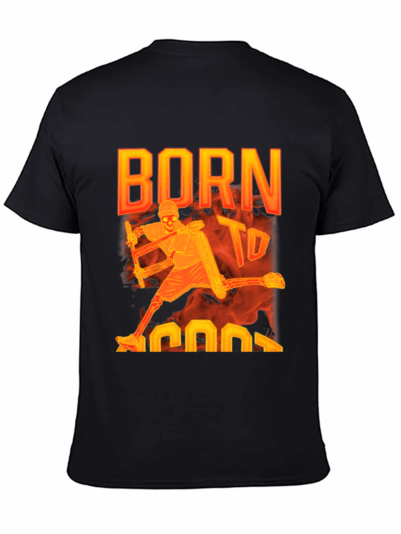Black Born to Score Hockey Skeleton Graphic Tee view 4