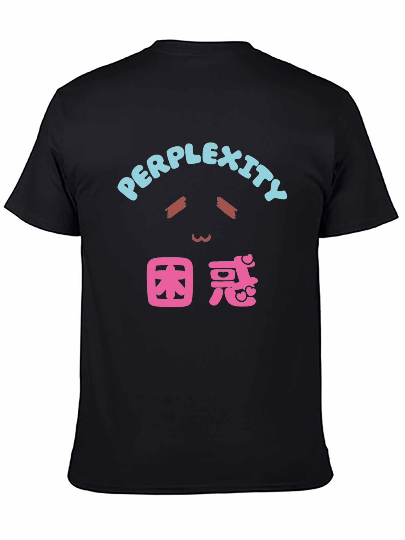 Black Perplexity Black T-Shirt with Anime Design view 4