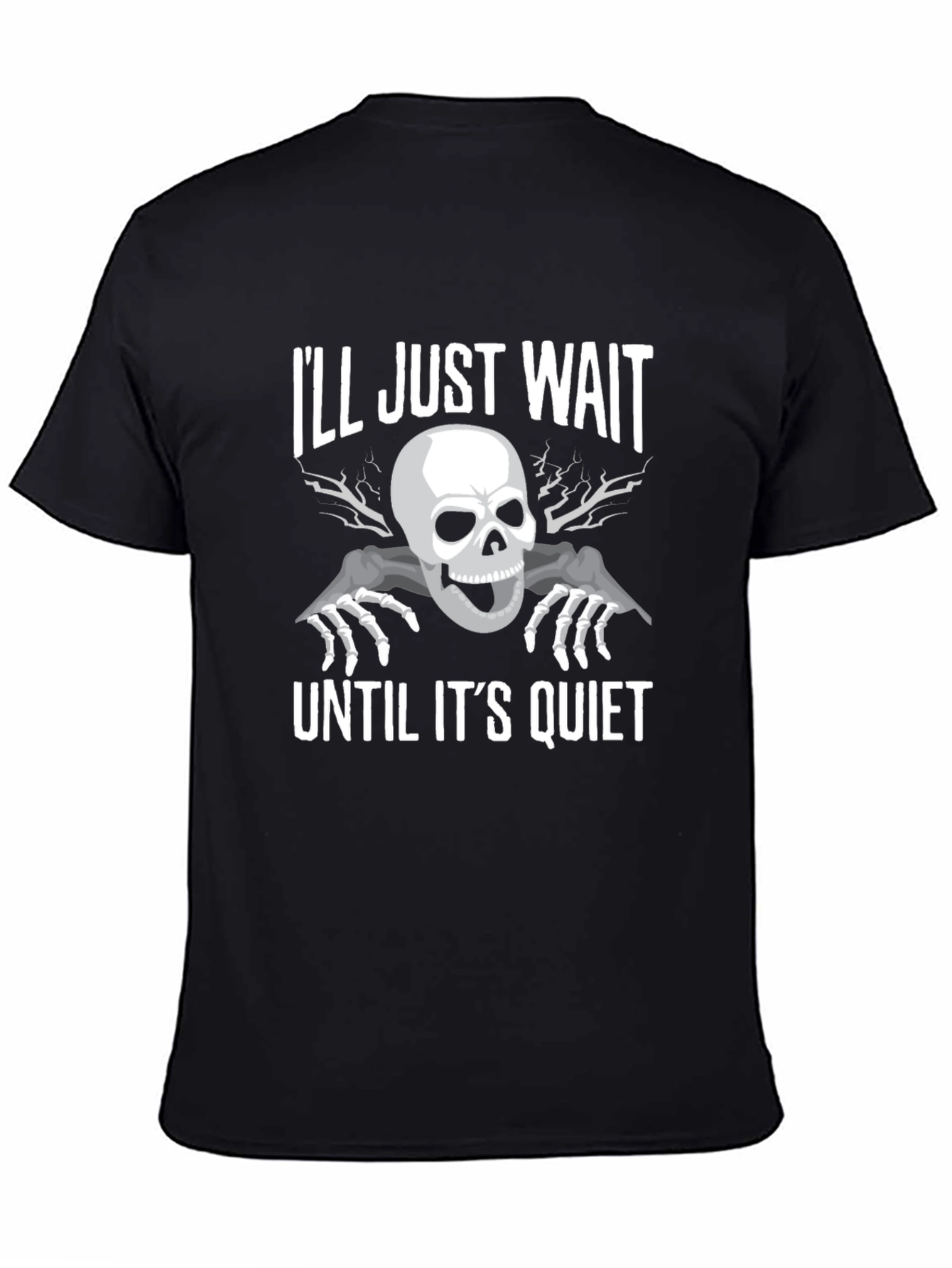 Black I'll Just Wait T-Shirt view 4