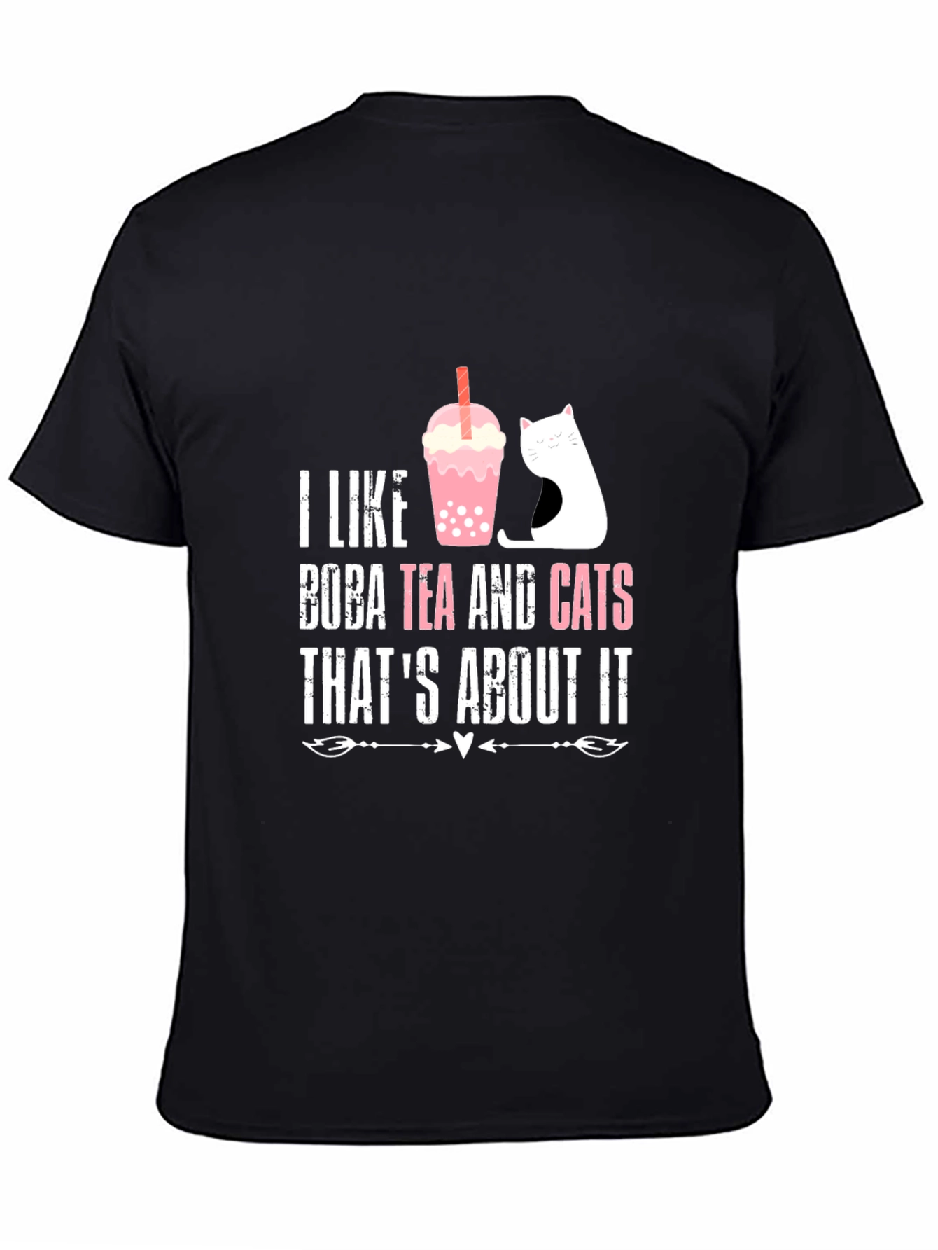 Black Boba Tea & Cats Graphic T-Shirt - Cute & Comfy view 4