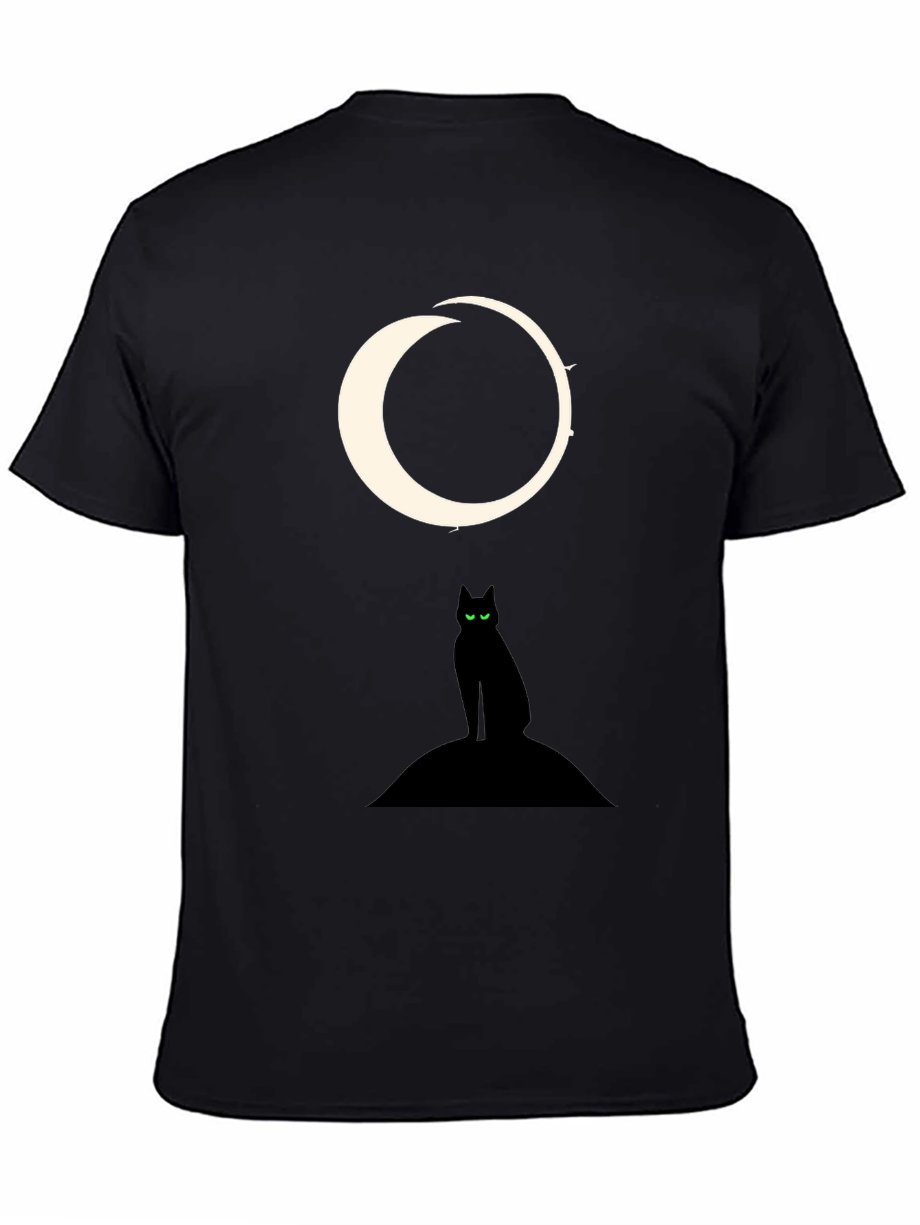Black Black Cat Moon Graphic Tee view 4