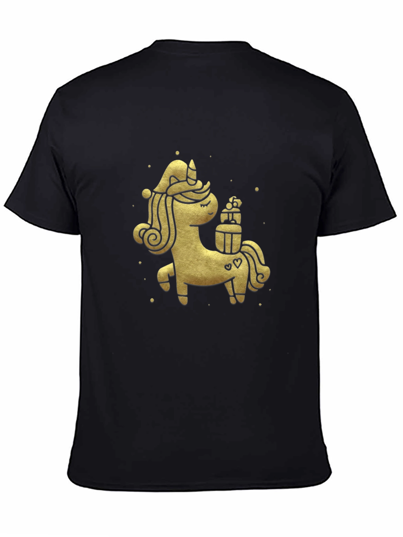 Black Festive Unicorn Graphic Tee view 4