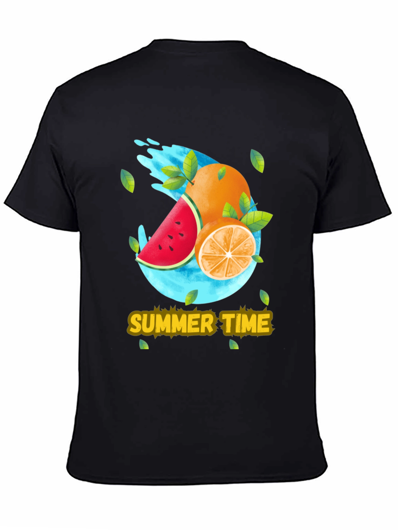 Black Summer Time Fruit T-Shirt view 4