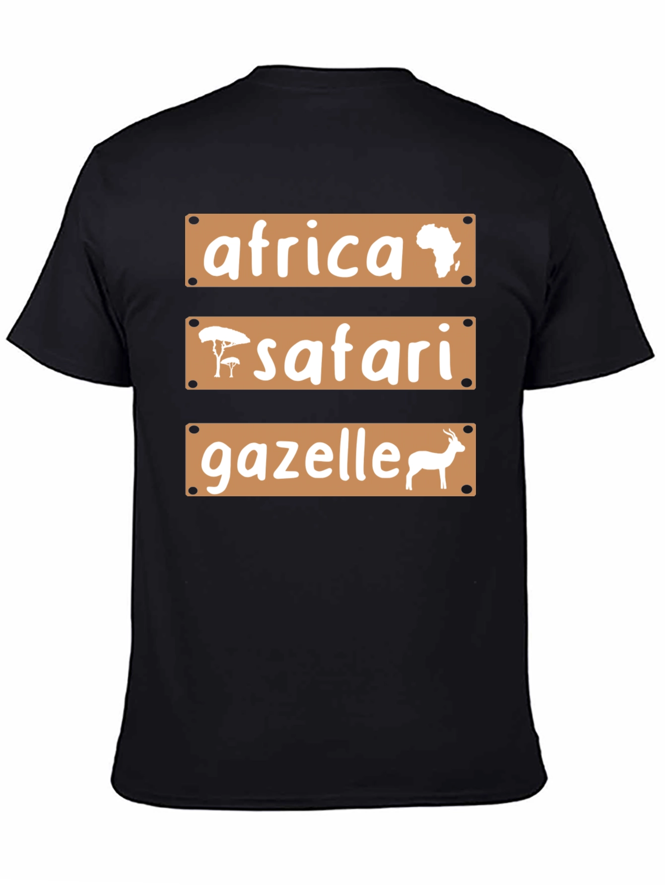 Black Africa Safari Gazelle Graphic T-Shirt view 4