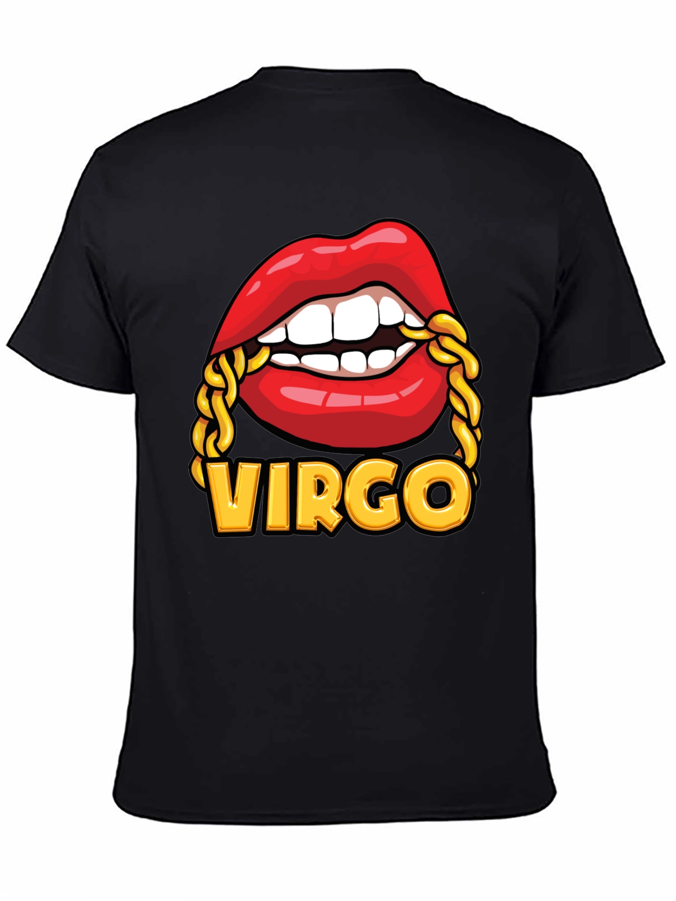 Black Virgo Lips Graphic Tee view 4