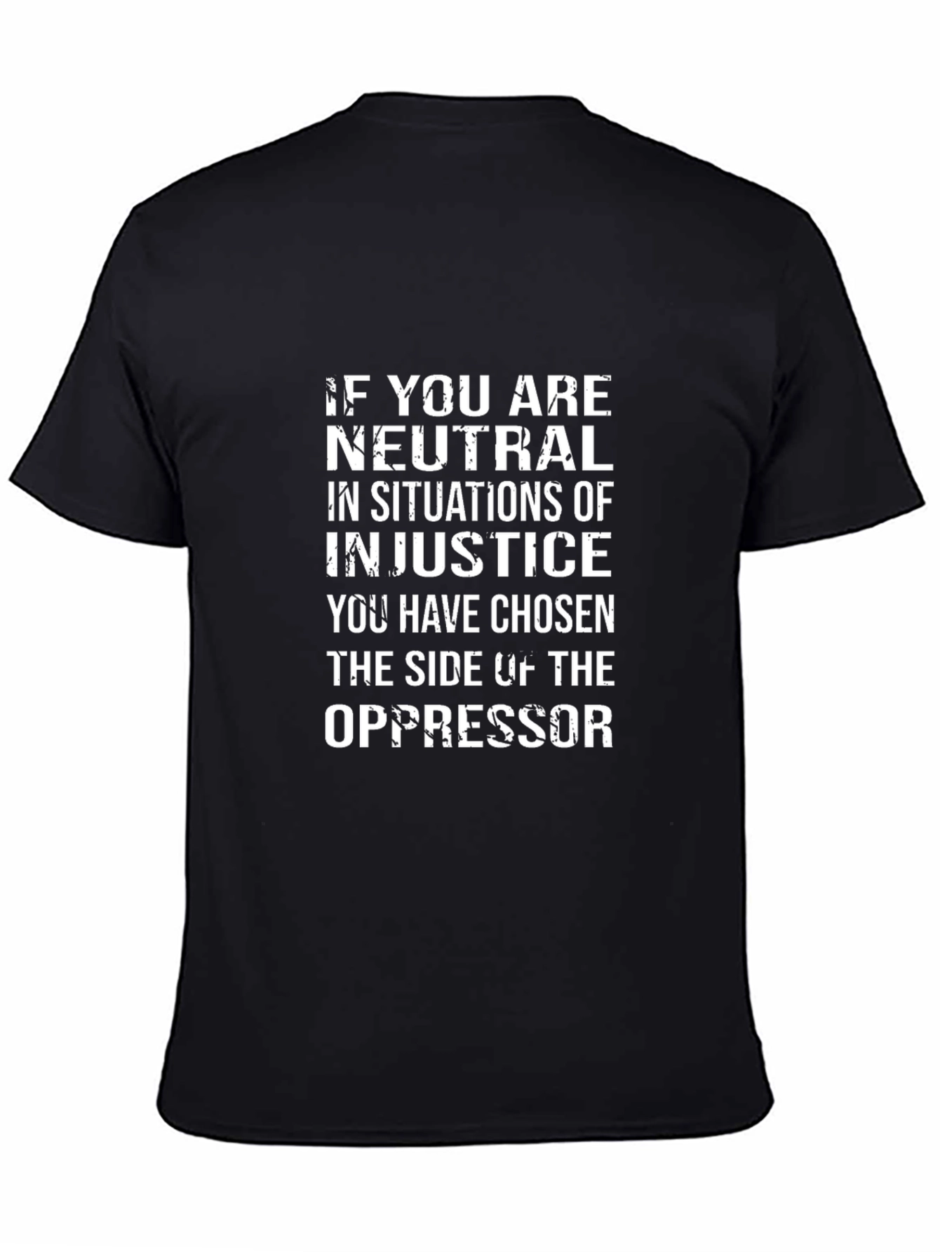 Black Neutral Injustice Statement Black T-Shirt view 4