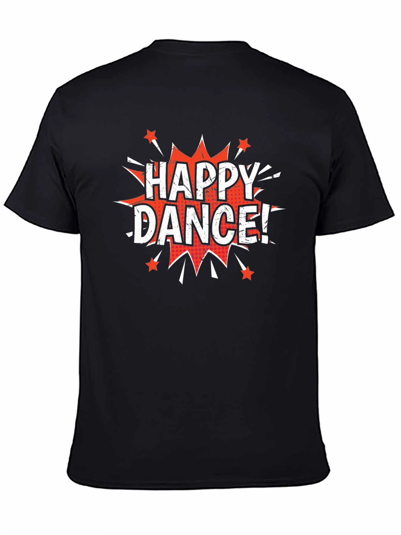 Black Happy Dance! Graphic Print Crew Neck T-Shirt view 4
