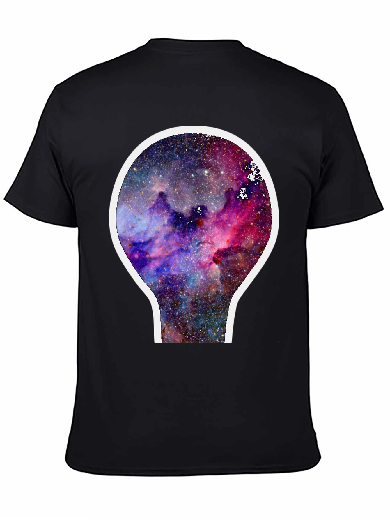 Black Galaxy Nebula Graphic T-Shirt - Black Cotton Blend view 4