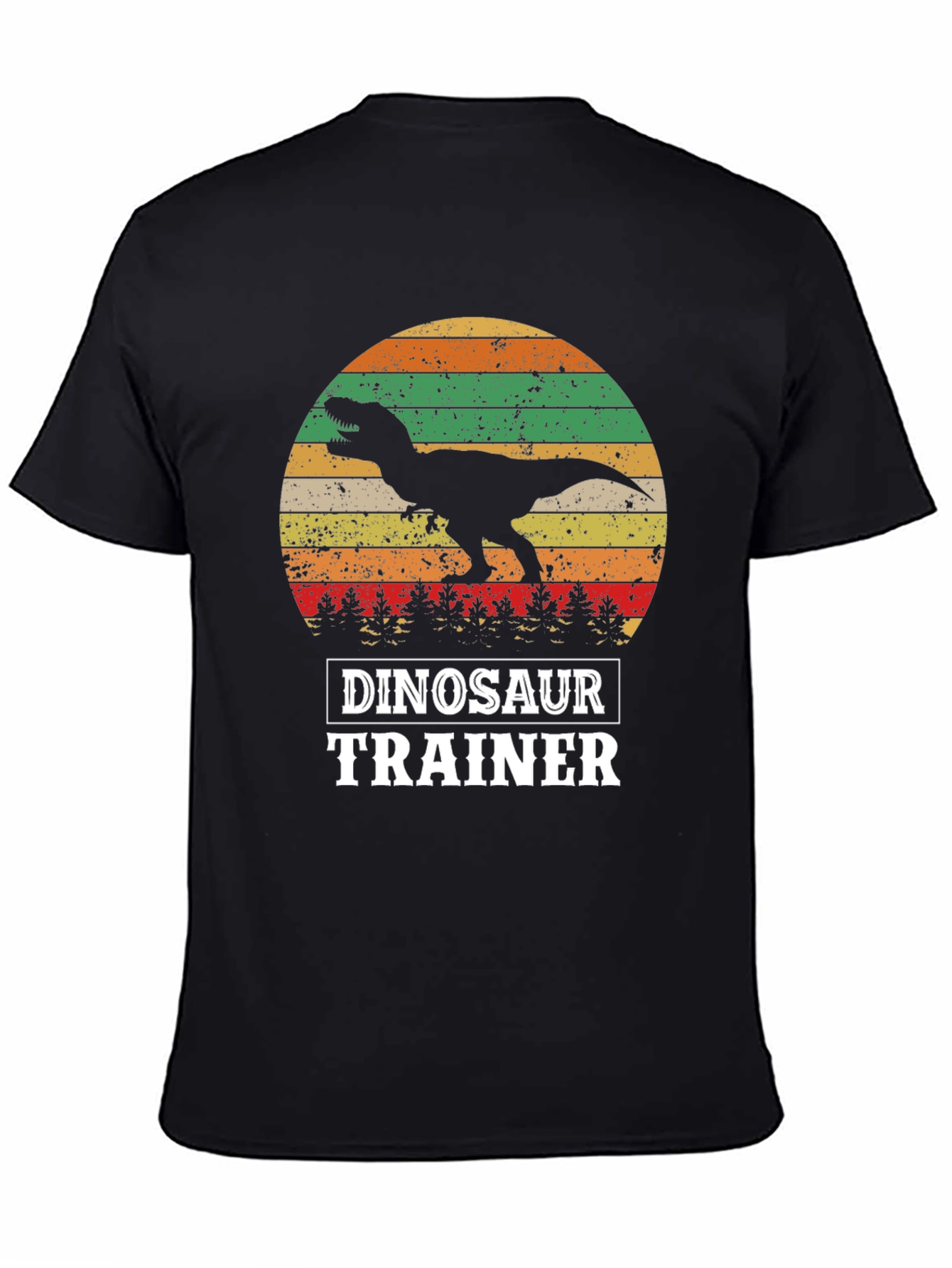 Black Dinosaur Trainer T-Shirt - Retro T-Rex Design view 4