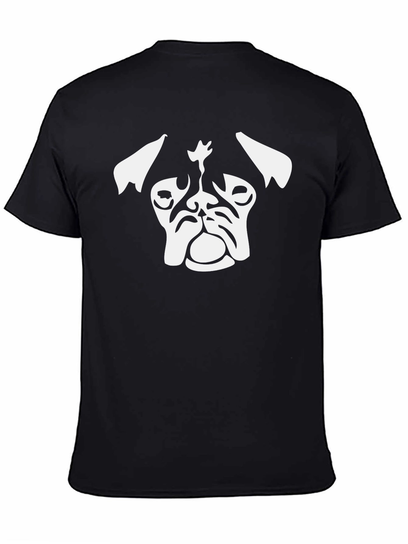 Black Pug Head Graphic Tee - Stylish Black T-Shirt view 4