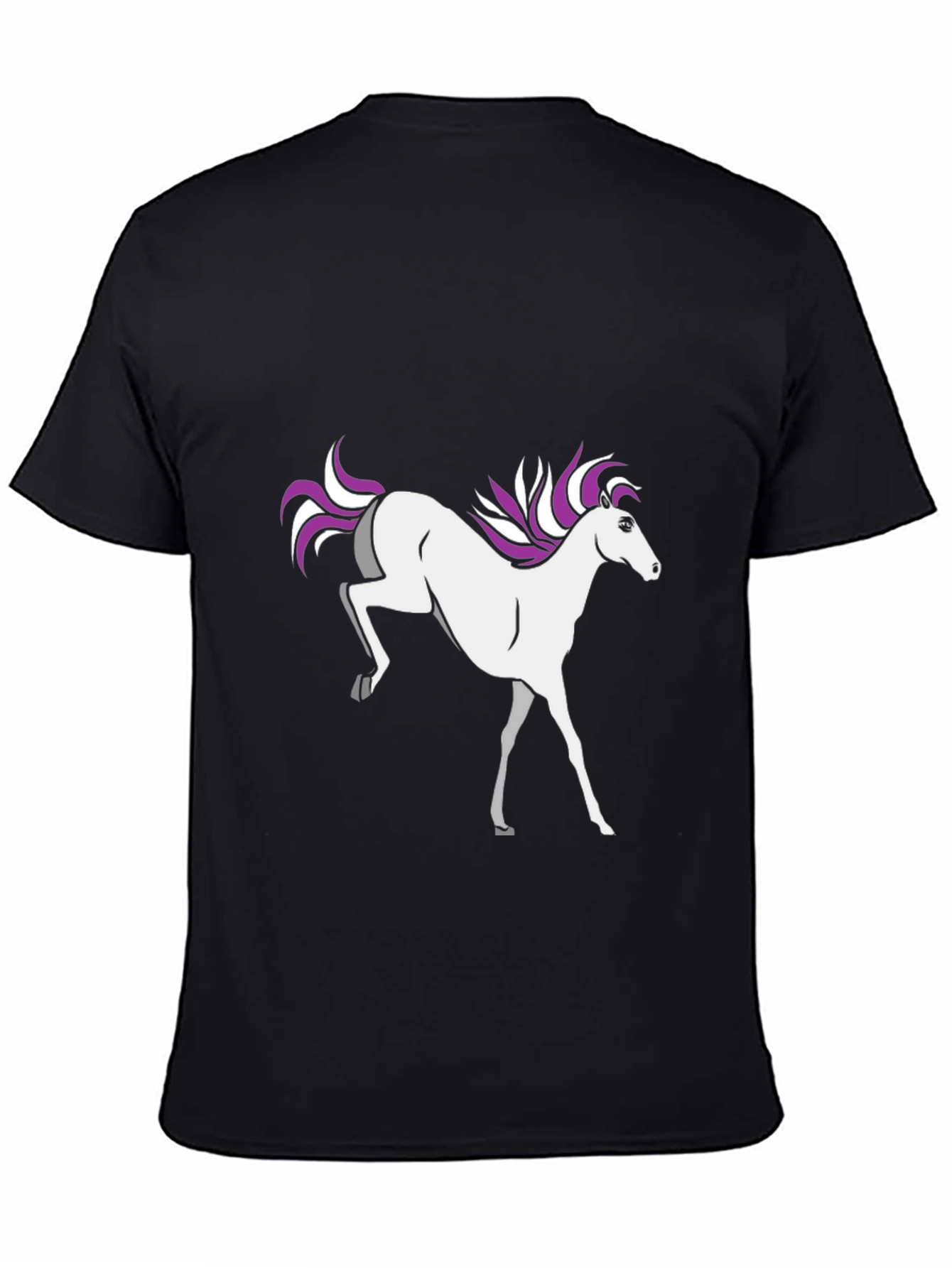 Black Unicorn Graphic Tee - Black Cotton T-Shirt view 4