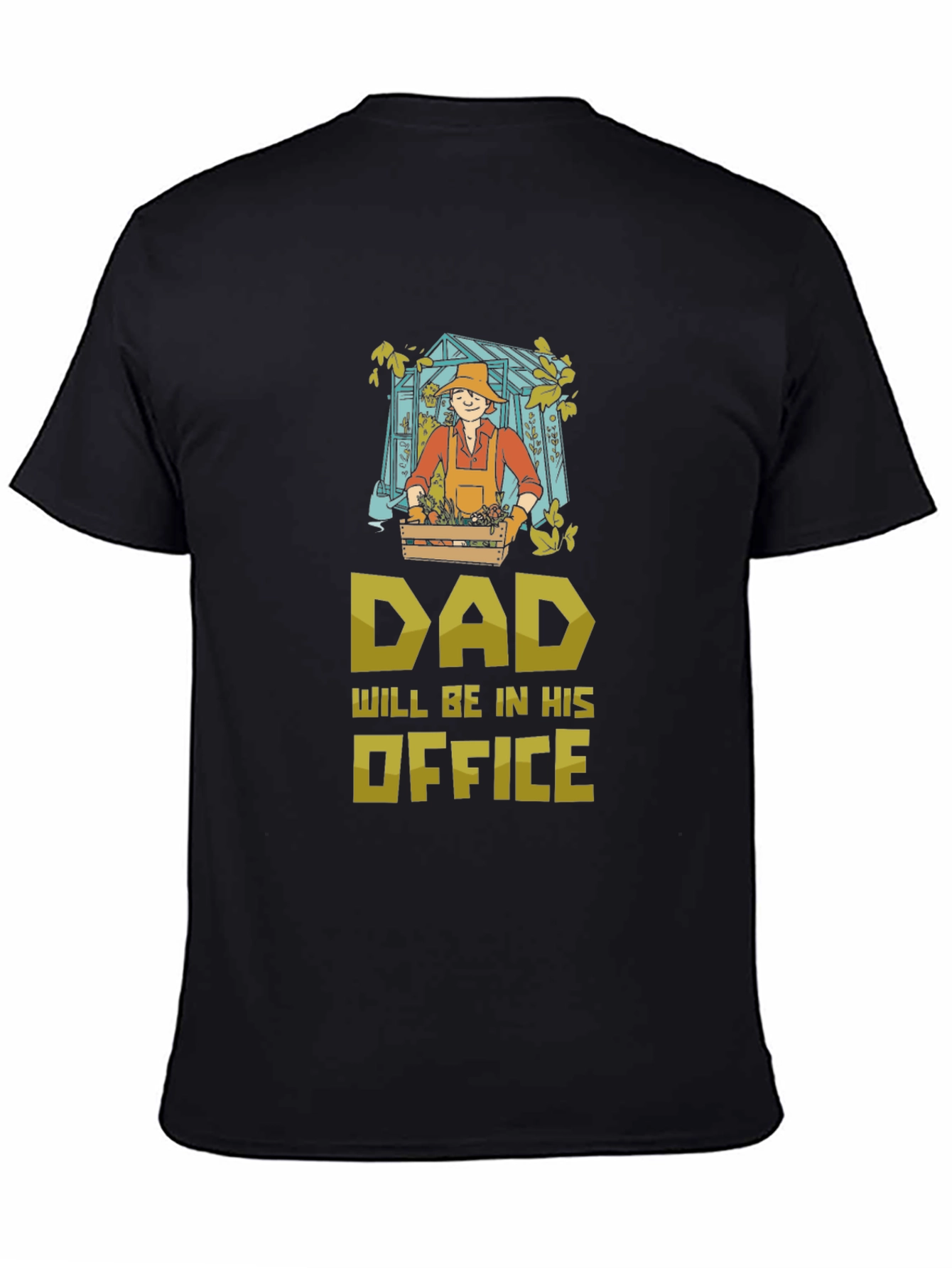 Black Dad's Gardening Office T-Shirt - Funny Gardener Gift view 4