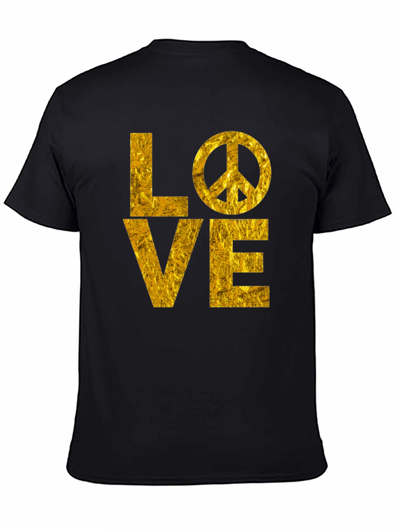 Black LOVE Peace Sign Graphic T-Shirt view 4