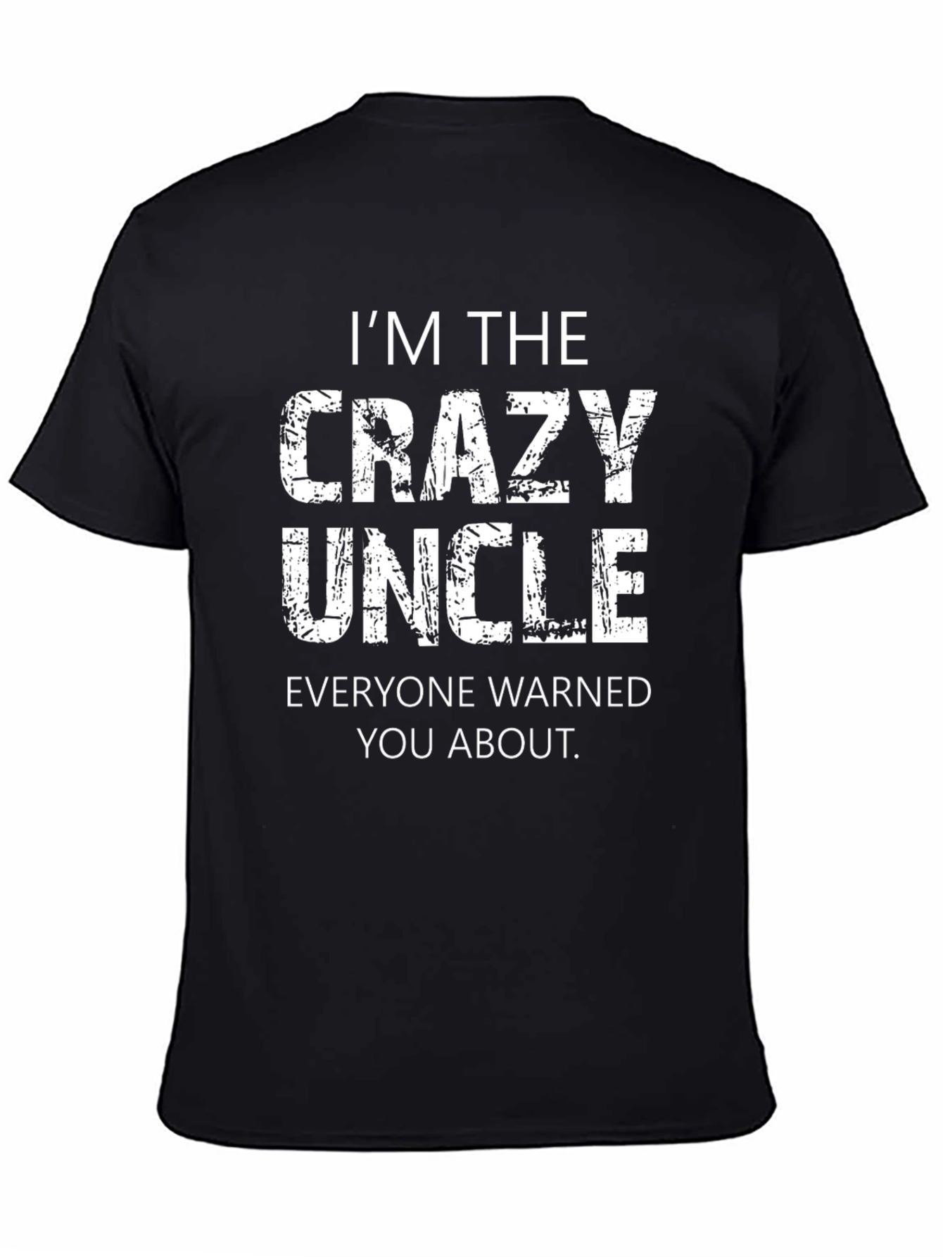 Black Crazy Uncle T-Shirt - Warning Label Tee view 4