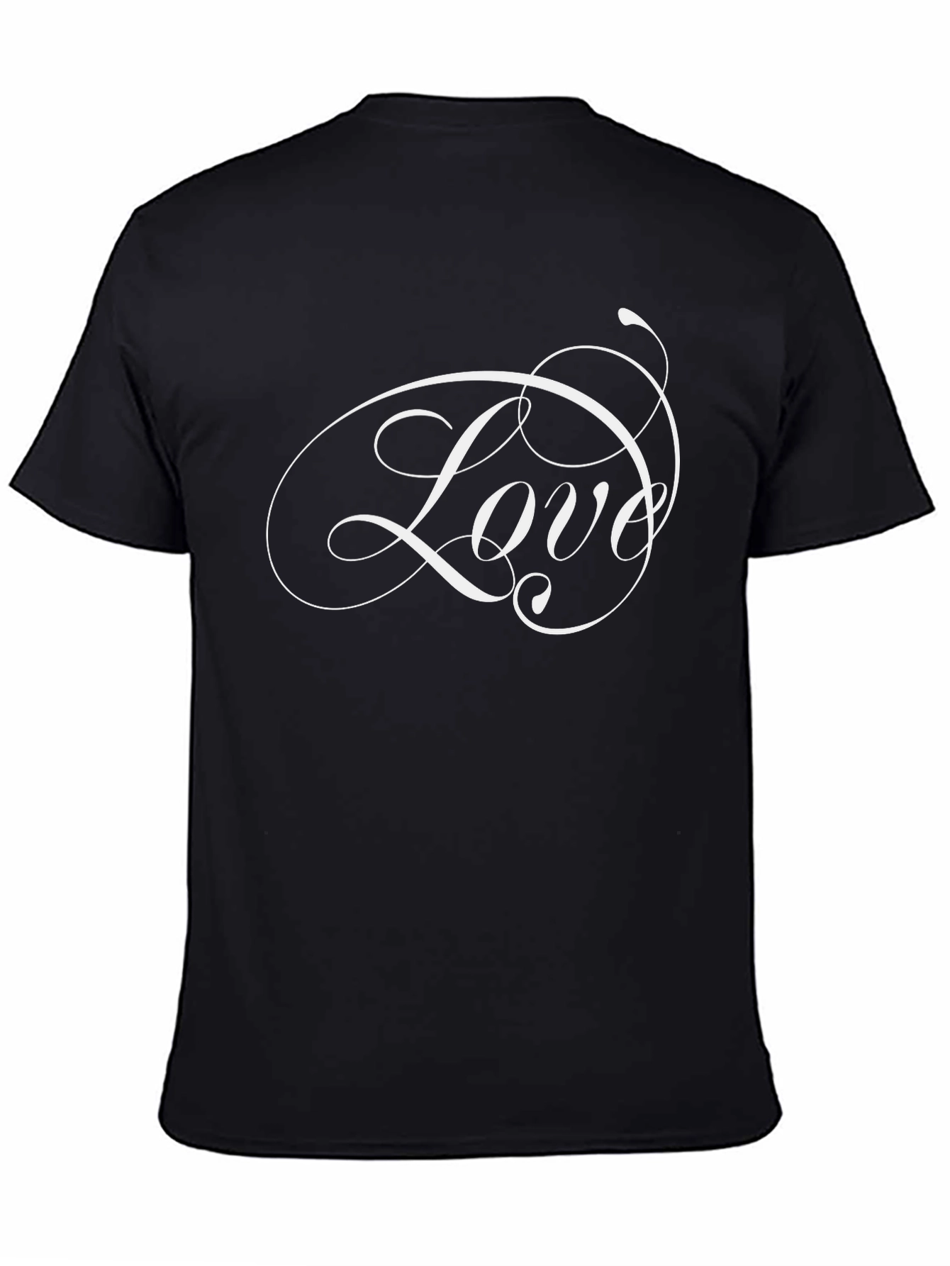 Black Love Script Black T-Shirt view 4