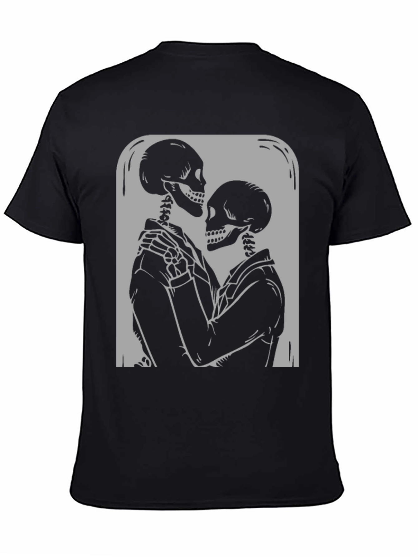 Black Skeleton Couple Graphic Tee - Embrace the Afterlife! view 4