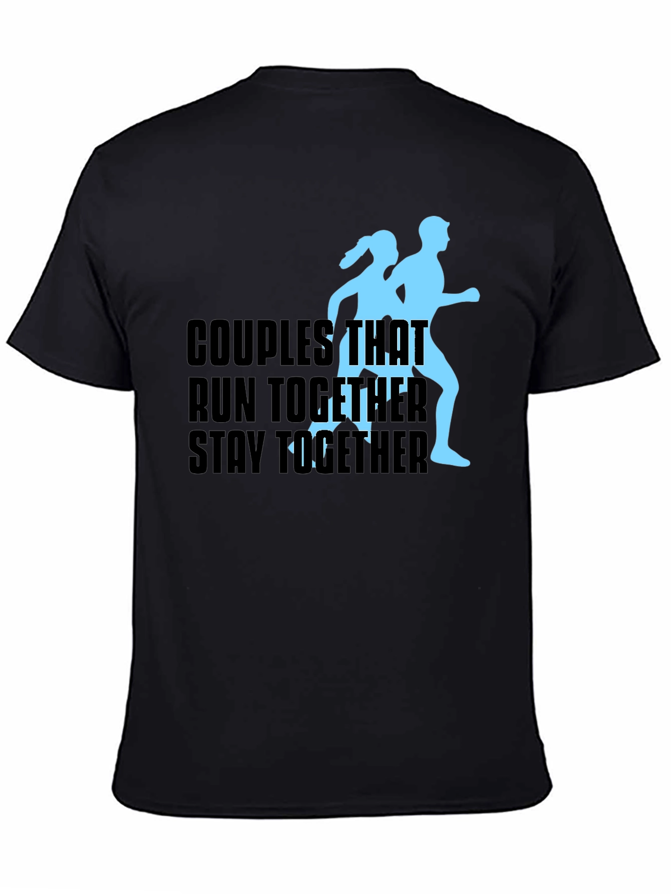 Black Couples Run Together T-Shirt - Matching Athletic Apparel view 4
