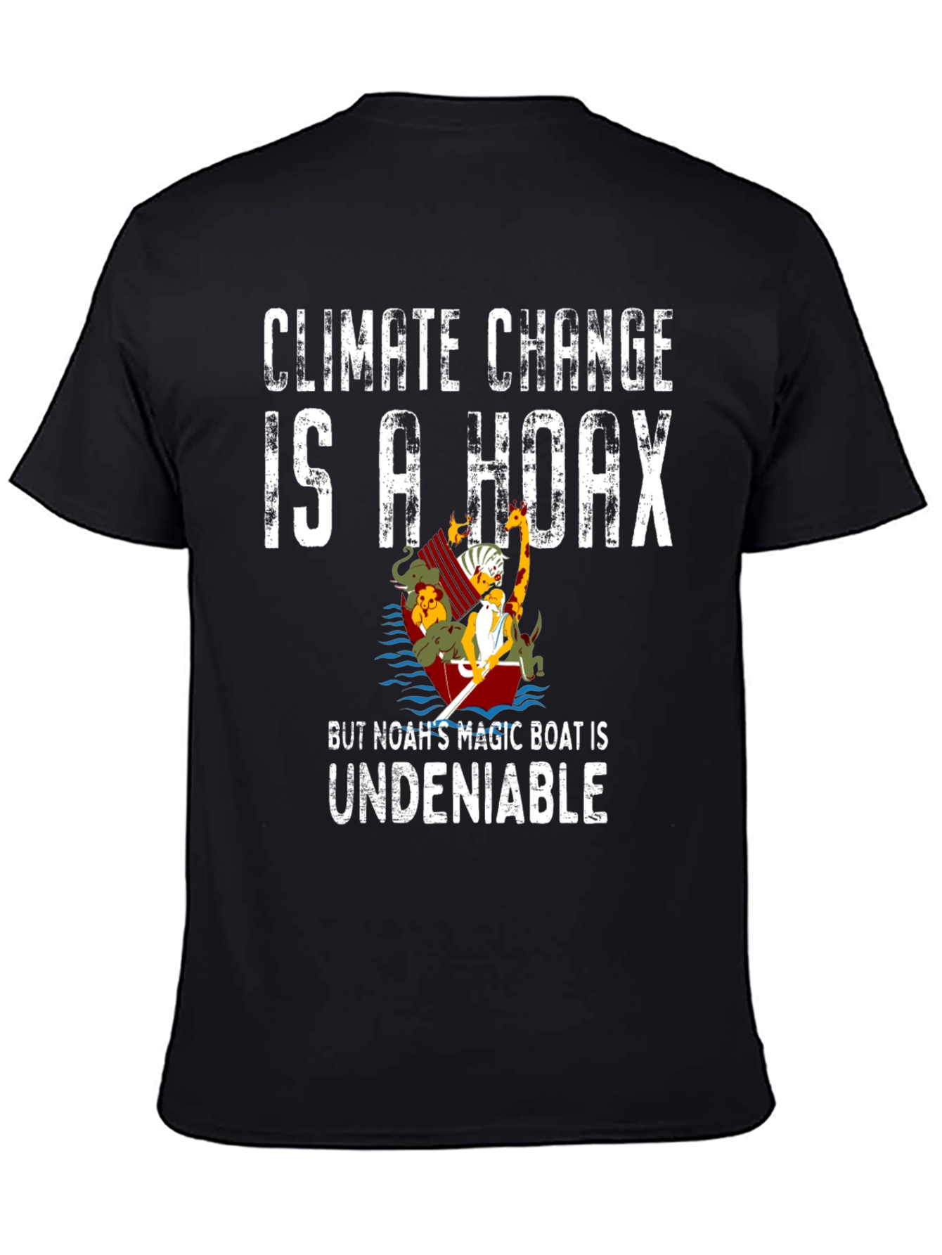Black Climate Change is a Hoax T-Shirt view 4