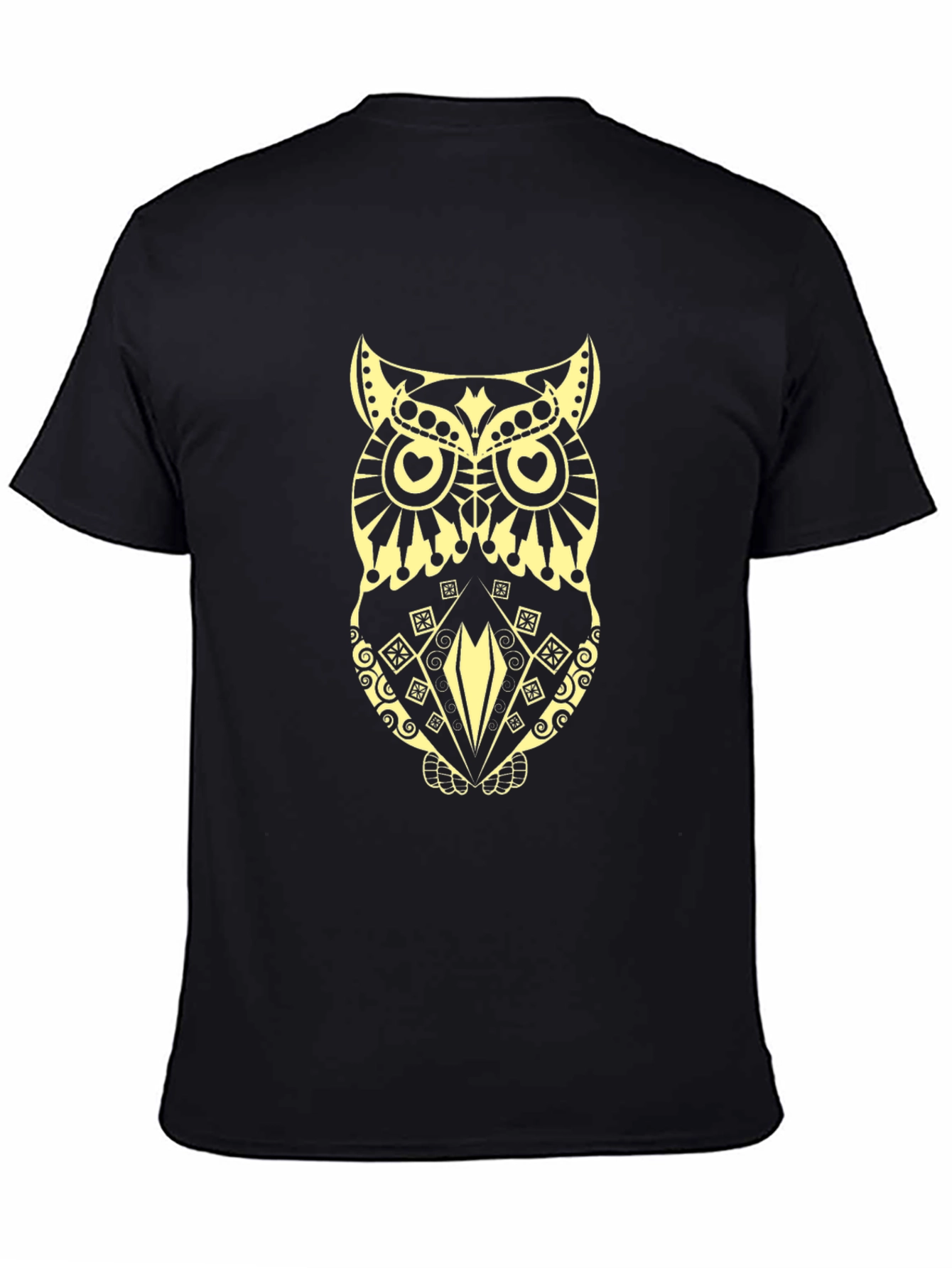 Black Black Owl Graphic Print Tee view 4