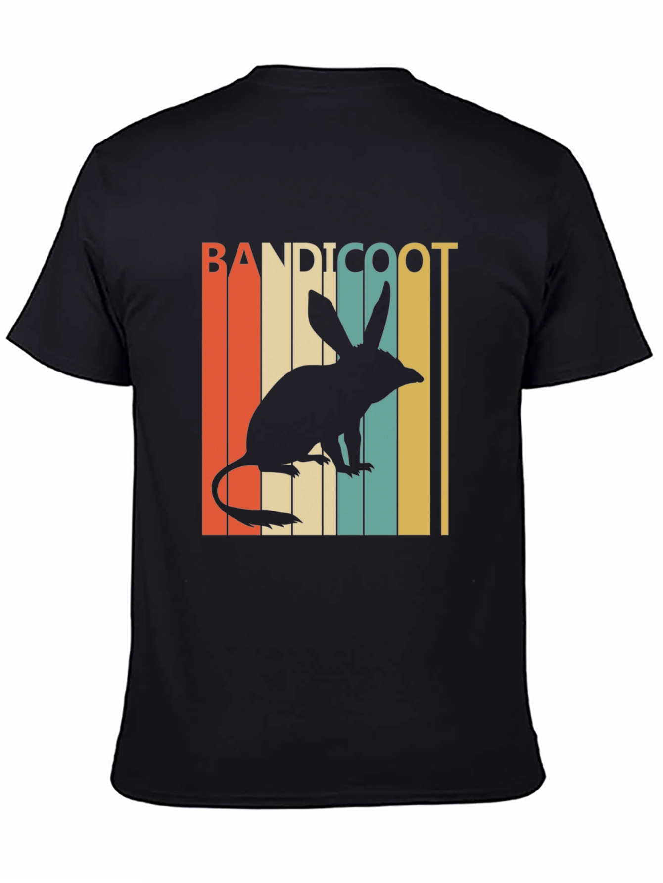 Black Bandicoot Retro Style T-Shirt view 4