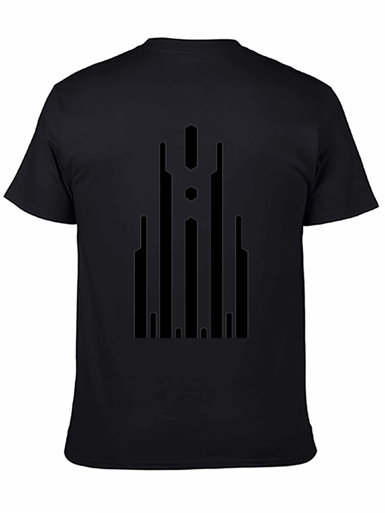 Black Abstract Graphic Print Black Tee view 4