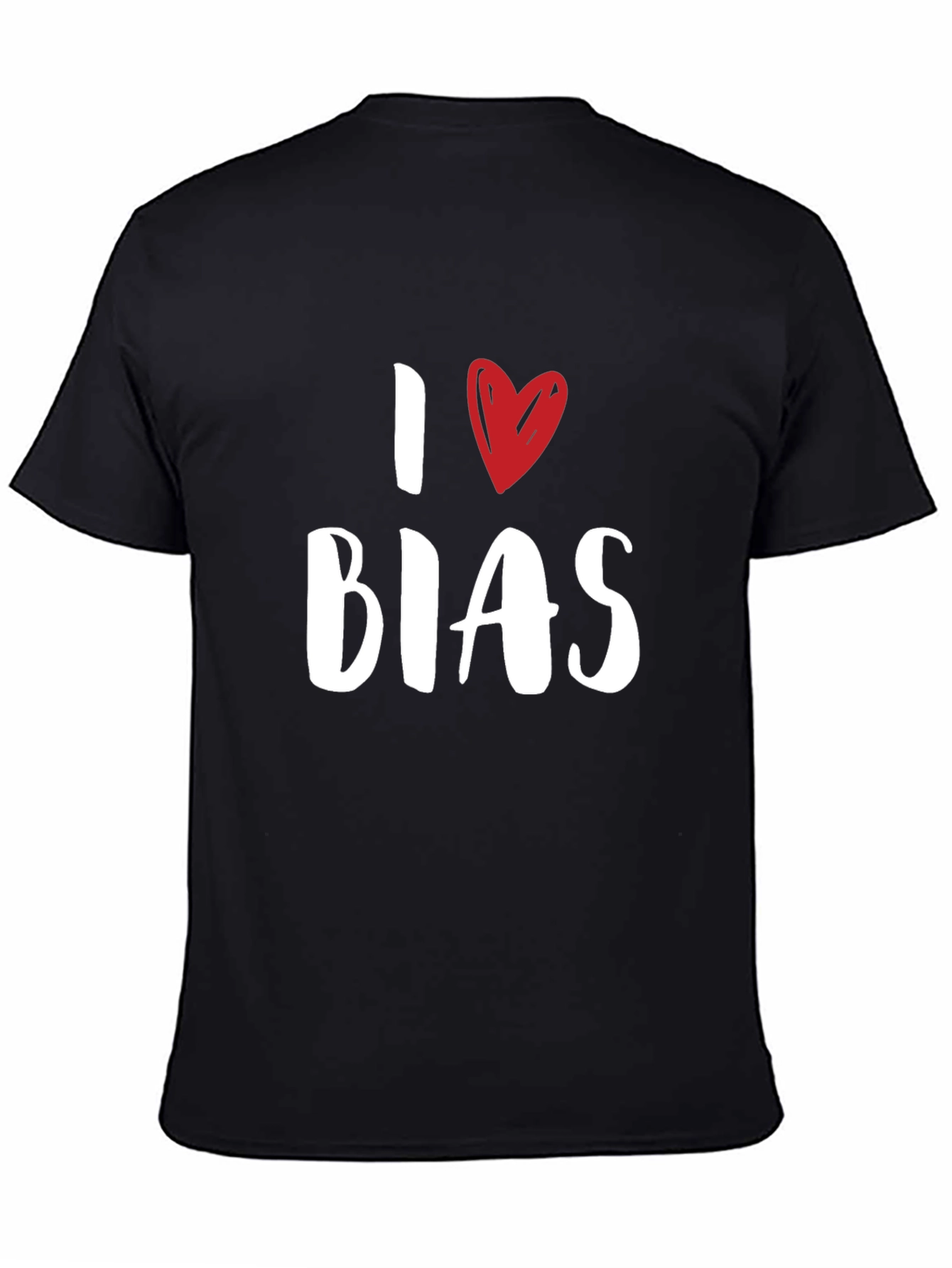 Black I Heart Bias Graphic Tee - Trendy Casual Top view 4