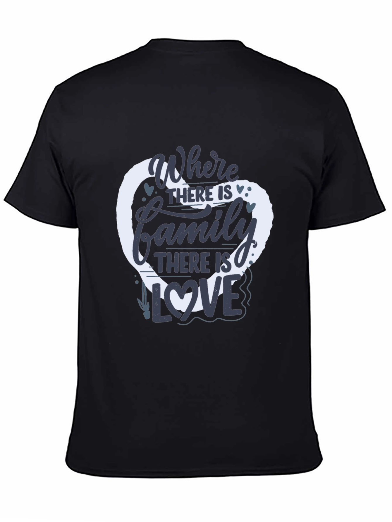 Black Family Love Heart T-Shirt - Where There Is Family view 4