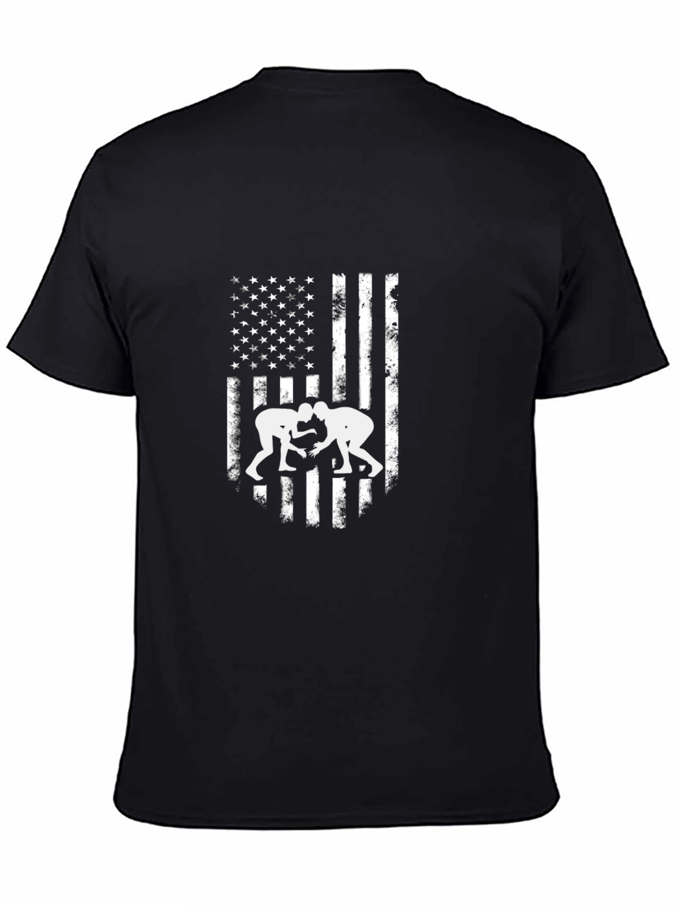 Black USA Wrestling Flag T-Shirt - Patriotic Tee view 4