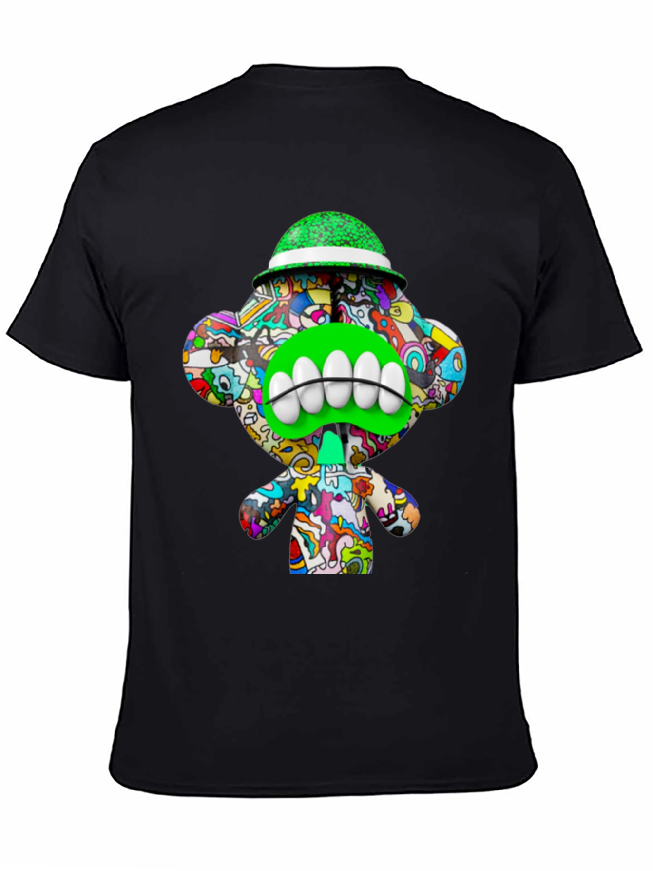 Black Funky Monkey Graphic Tee - Unique Cartoon Design view 4