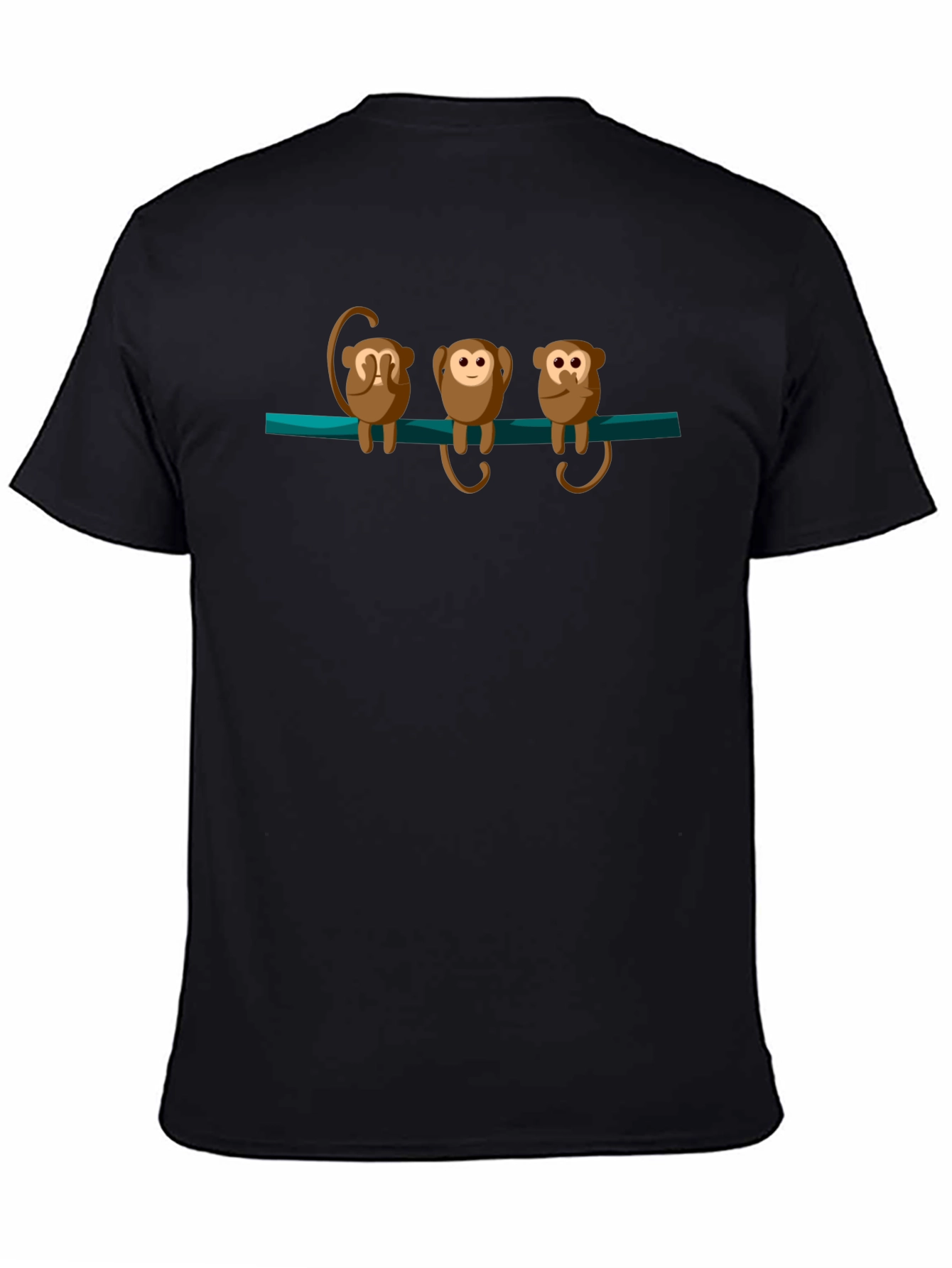 Black Hear, See, Speak No Evil Monkey Graphic Tee view 4