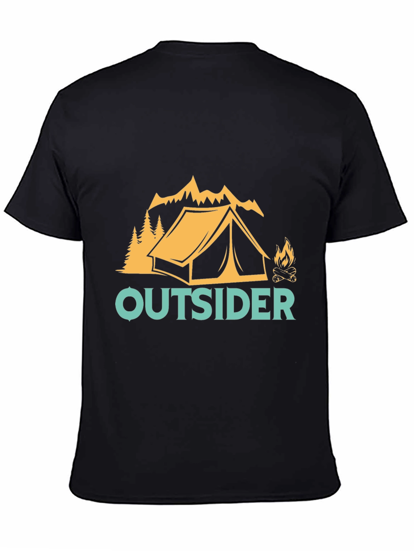 Black Outsider Camping Graphic Tee view 4