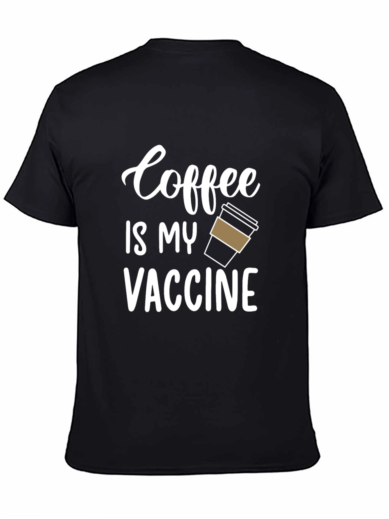 Black Coffee is My Vaccine T-Shirt - Funny Graphic Tee view 4