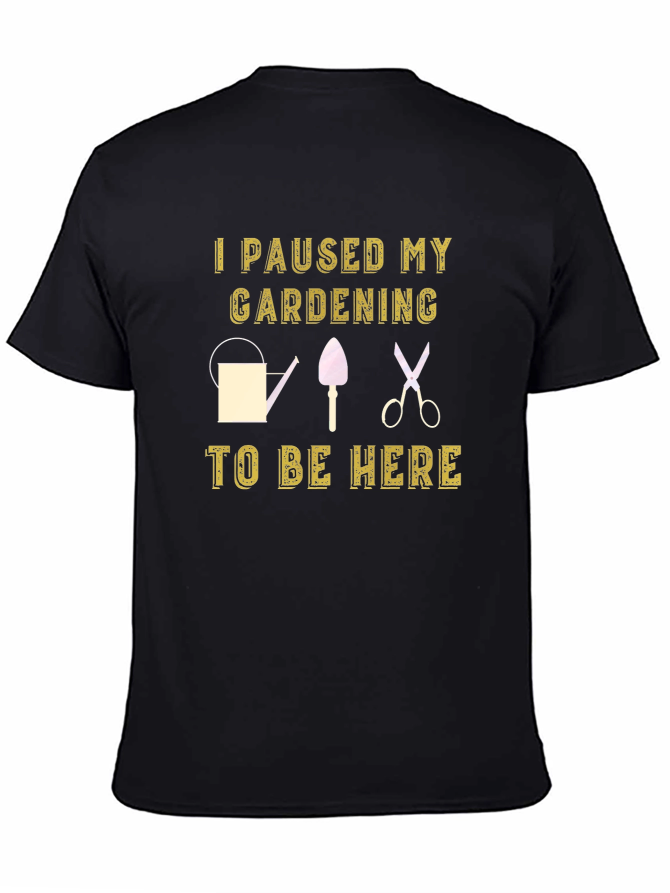Black Gardening Pause T-Shirt - Humor Tee view 4