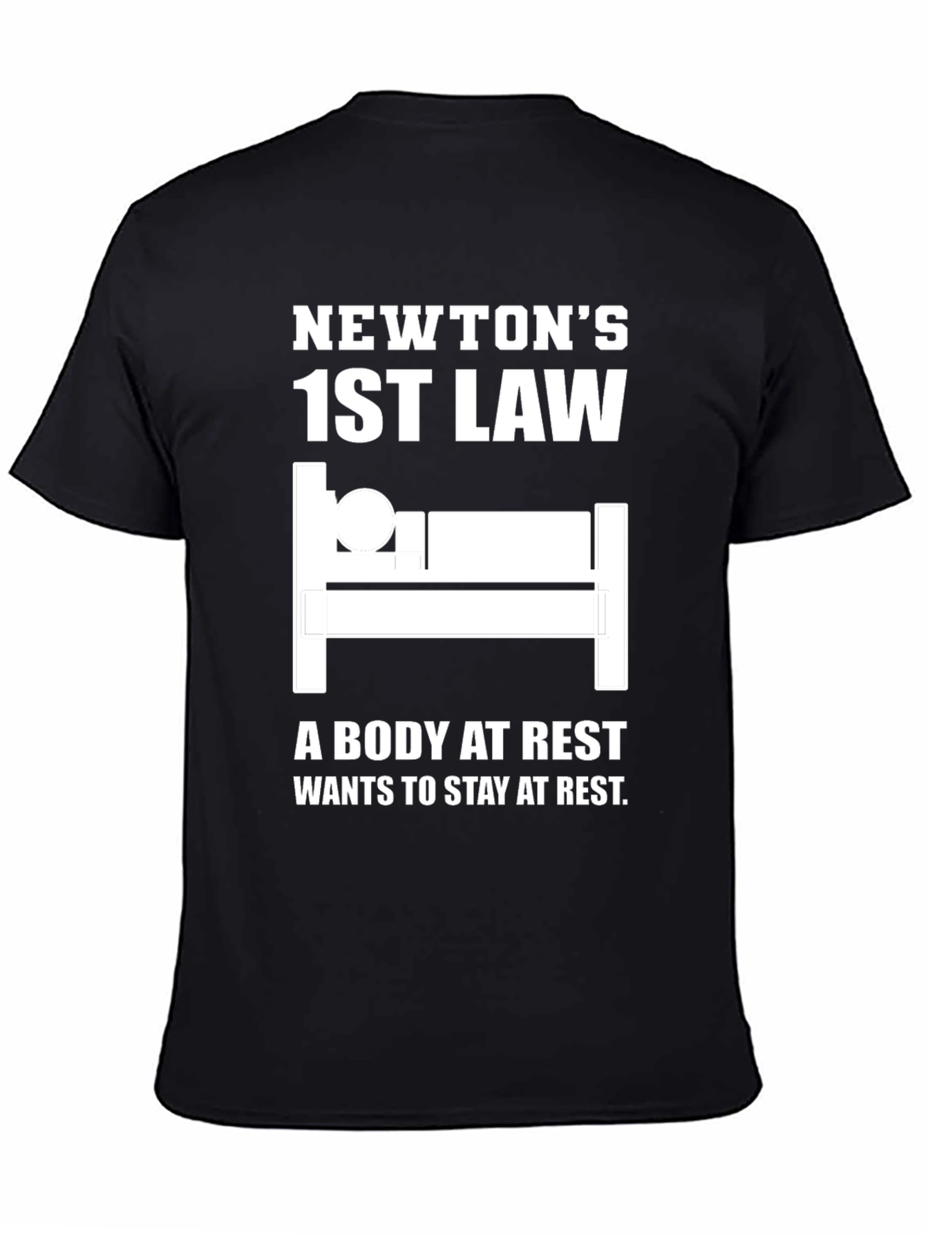 Black Newton's 1st Law Black T-Shirt view 4