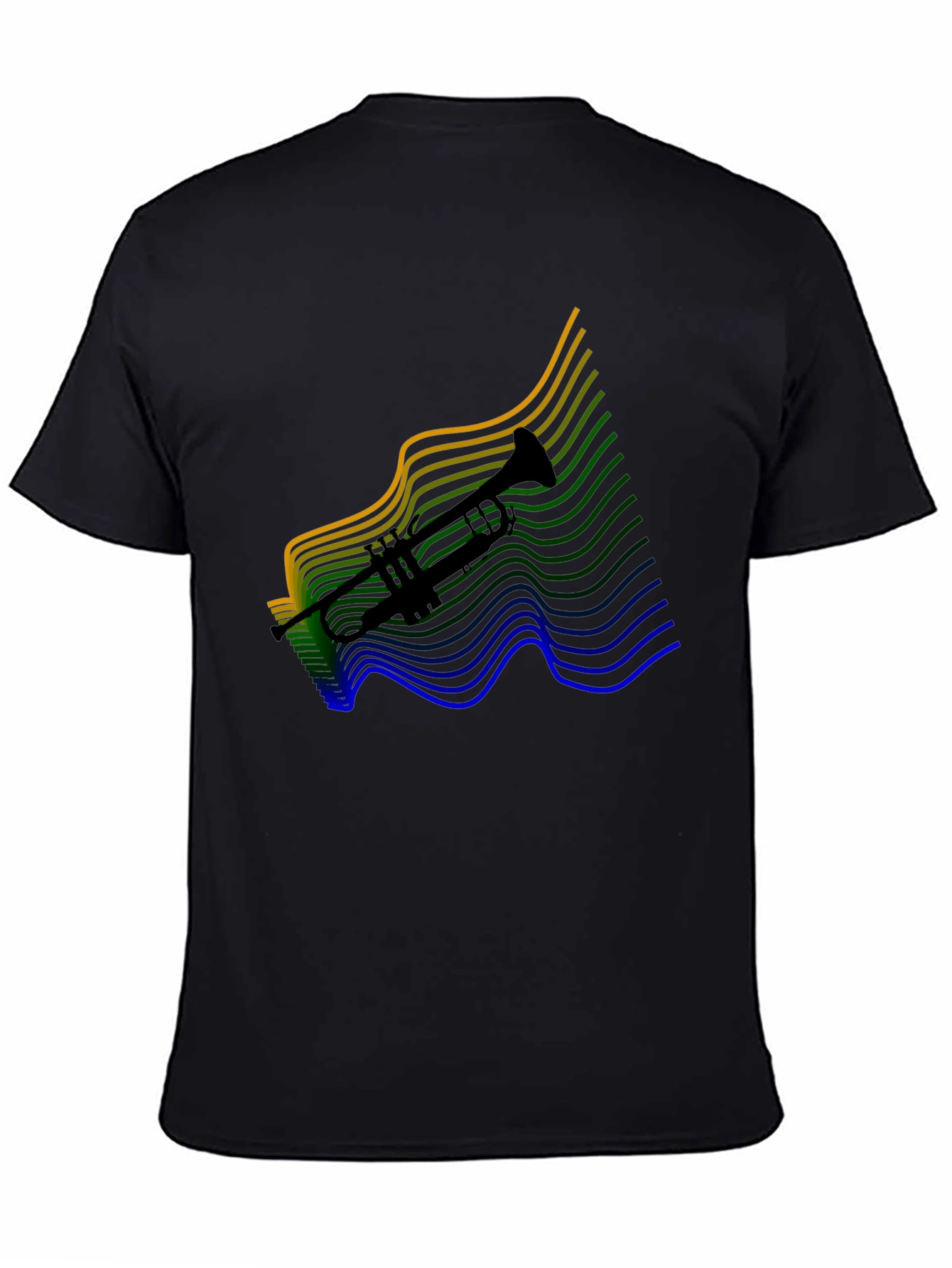 Black Trumpet Black Tee - Musical Instrument Shirt view 4