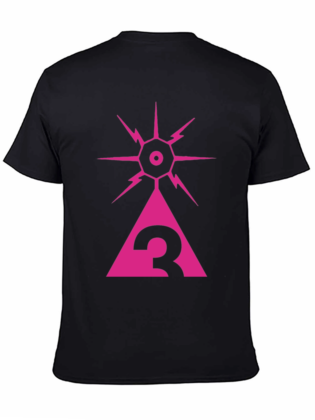 Black Eye of Providence Triangle Graphic Tee - Black view 4