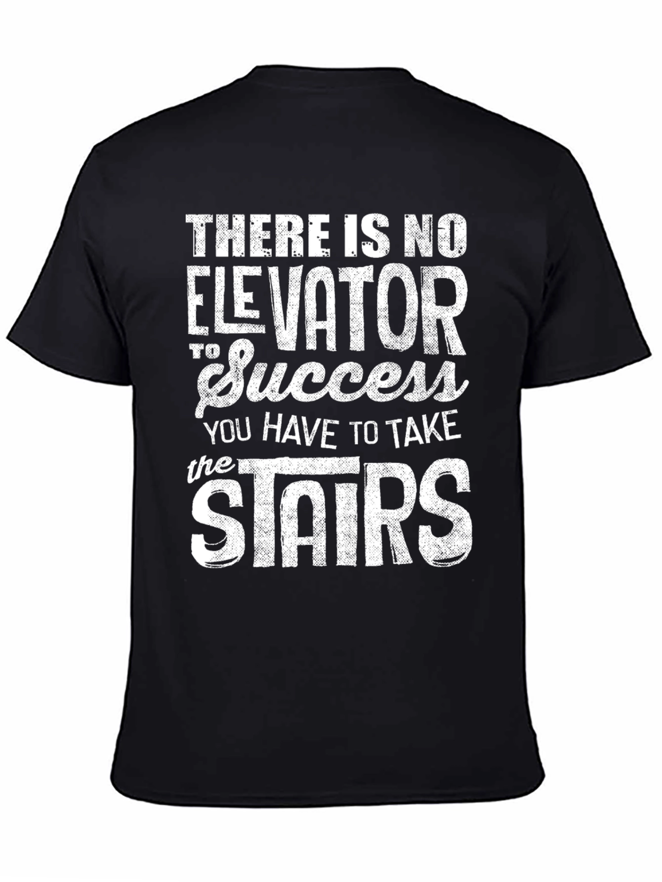 Black Success Stairs Graphic Tee - Motivational Black T-Shirt view 4