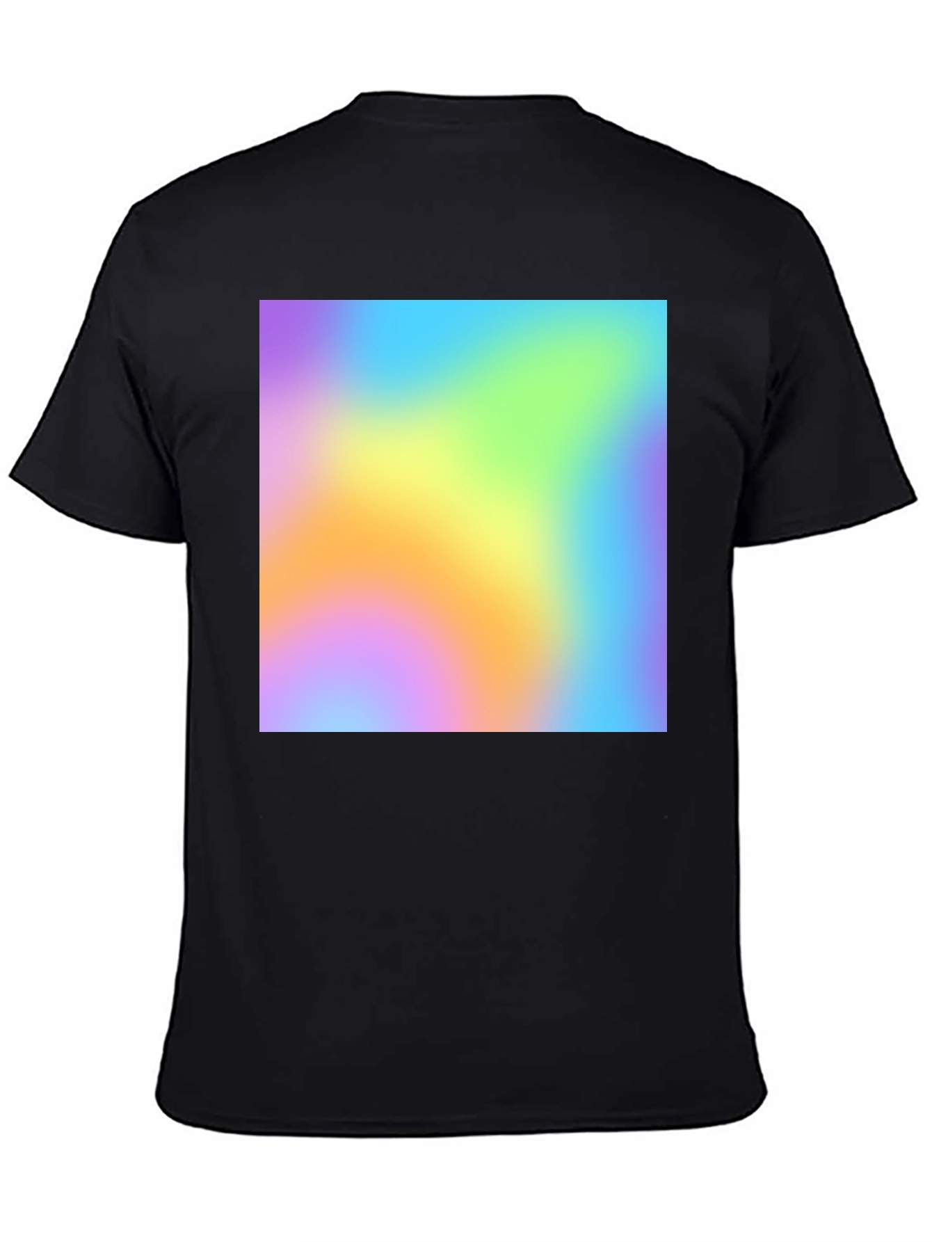 Black Vibrant Blur Graphic Tee - Soft Black Cotton Blend view 4