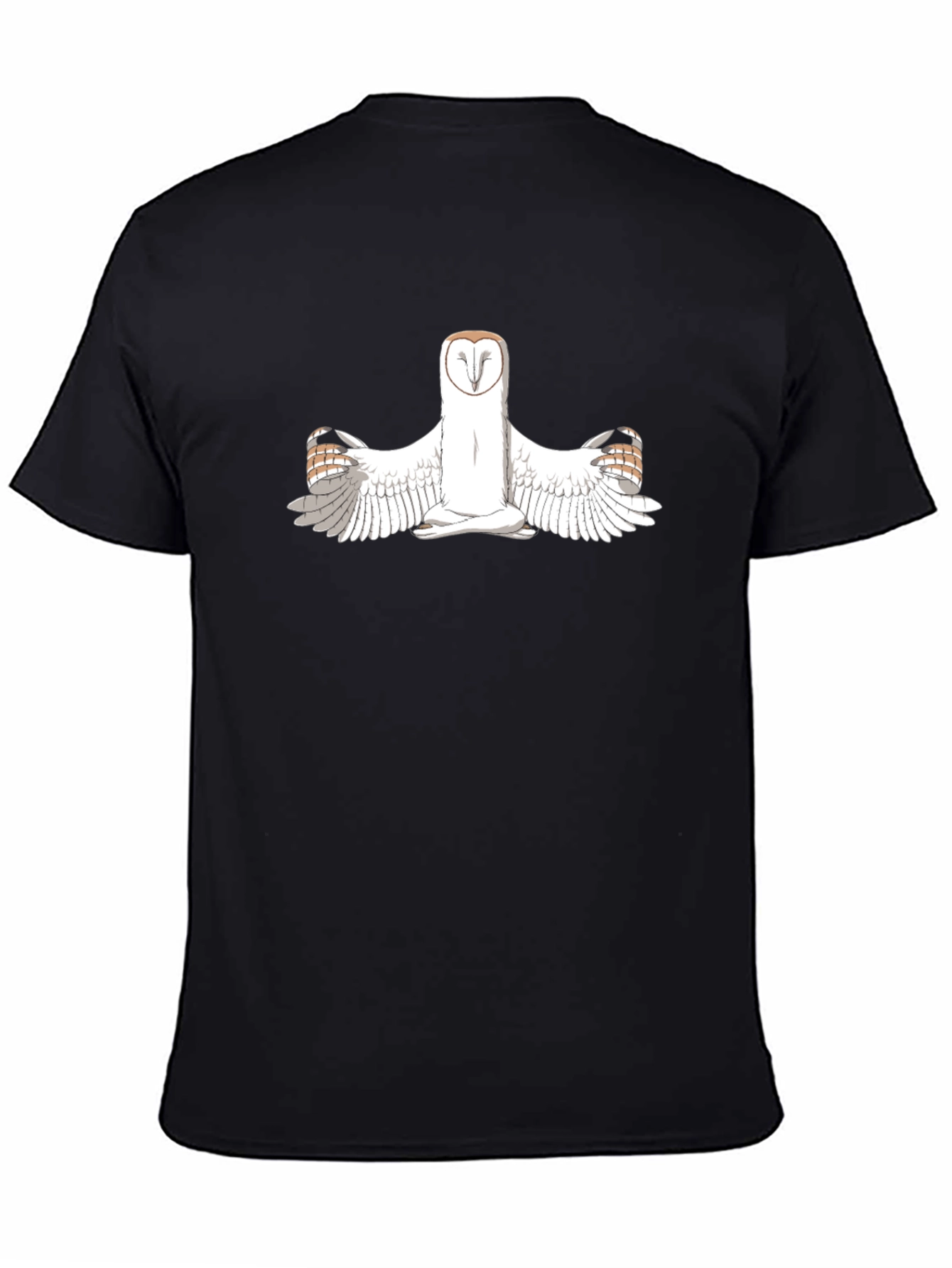 Black Owl Yoga T-Shirt - Black view 4